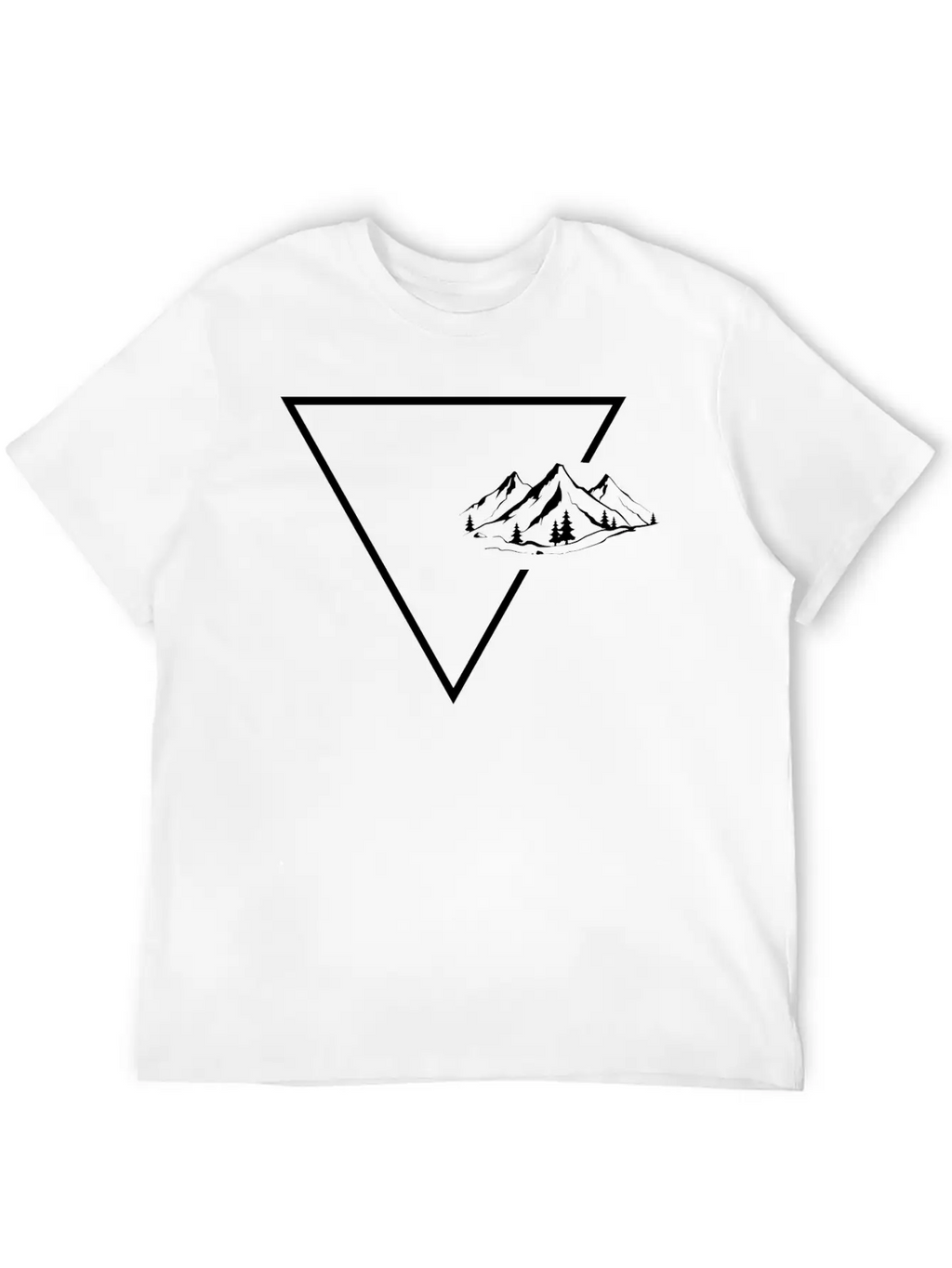 Triangle 1 And Mountain - (B) Unisex Short Sleeve Soft Cotton T-Shirt – Casual Everyday Wear