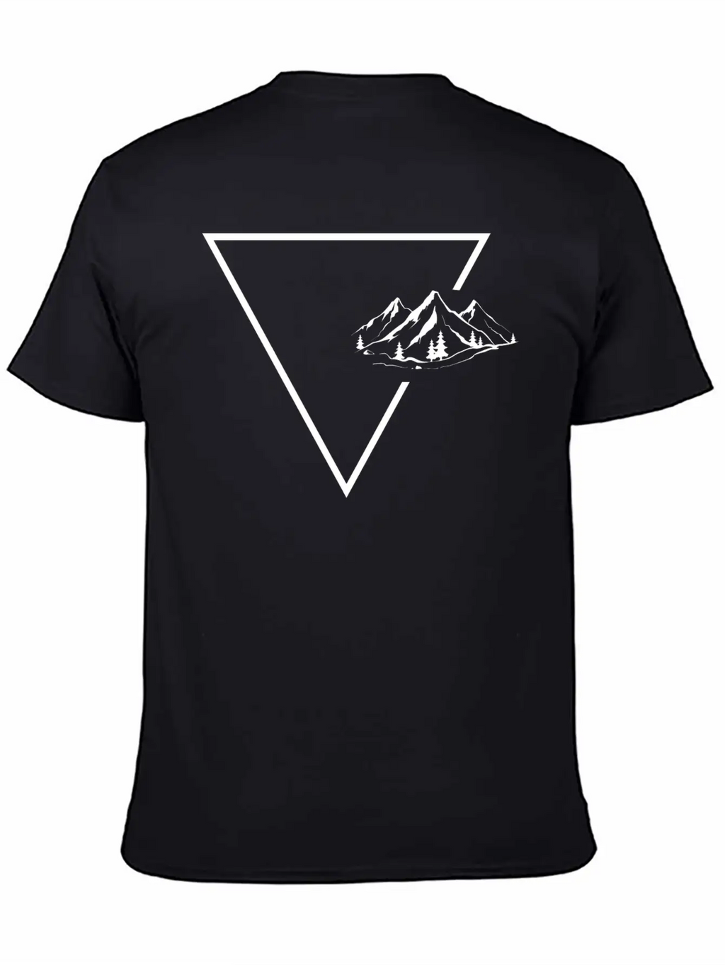 Triangle 1 And Mountain - (B) Unisex Short Sleeve Soft Cotton T-Shirt – Casual Everyday Wear