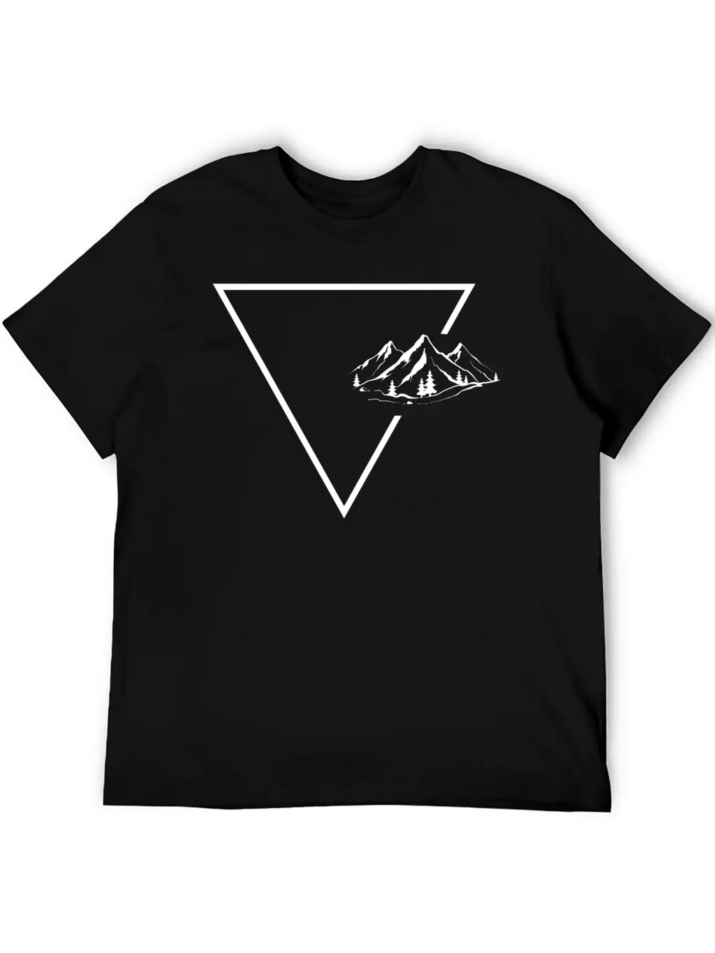 Triangle 1 And Mountain - (B) Unisex Short Sleeve Soft Cotton T-Shirt – Casual Everyday Wear