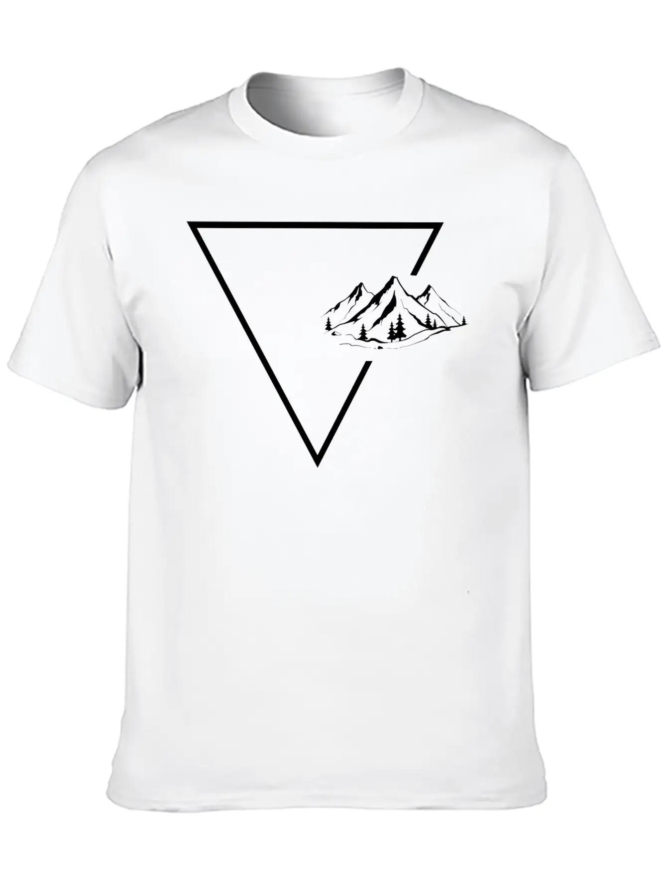 Triangle 1 And Mountain - (B) Unisex Short Sleeve Soft Cotton T-Shirt – Casual Everyday Wear