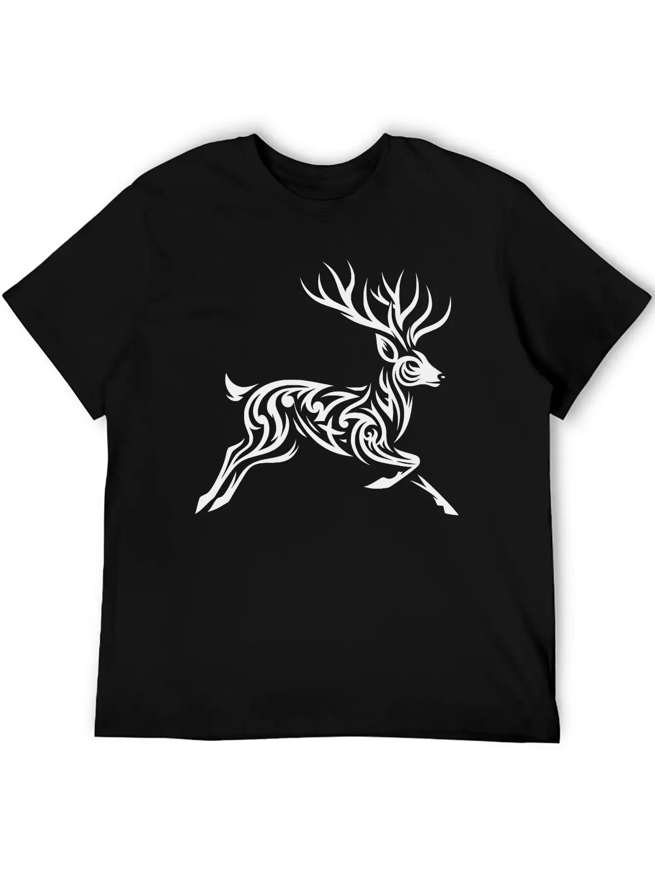 Tribal Deer Unisex Casual T-Shirt – Clean Design For Daily Comfort