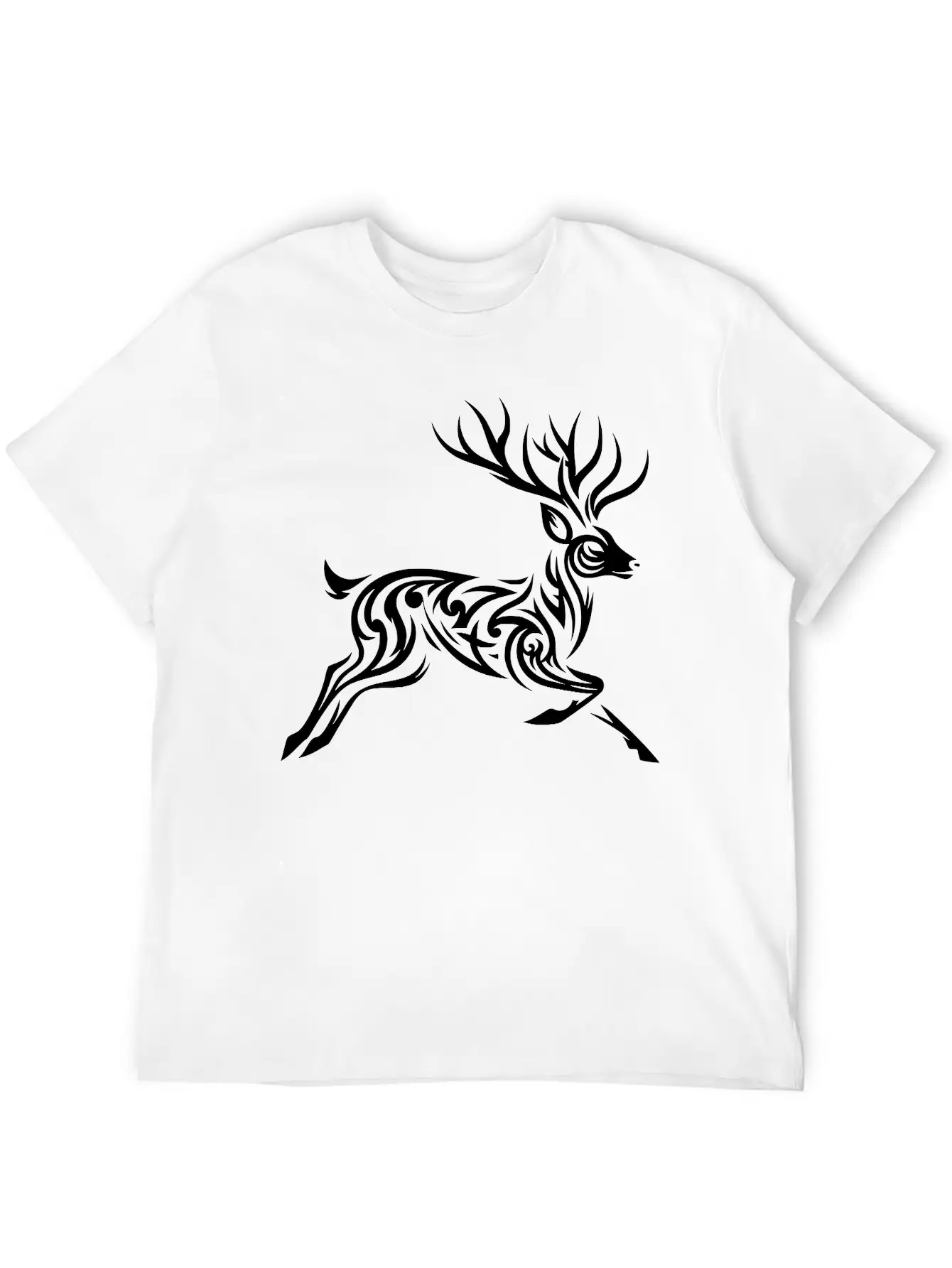 Tribal Deer Unisex Casual T-Shirt – Clean Design For Daily Comfort