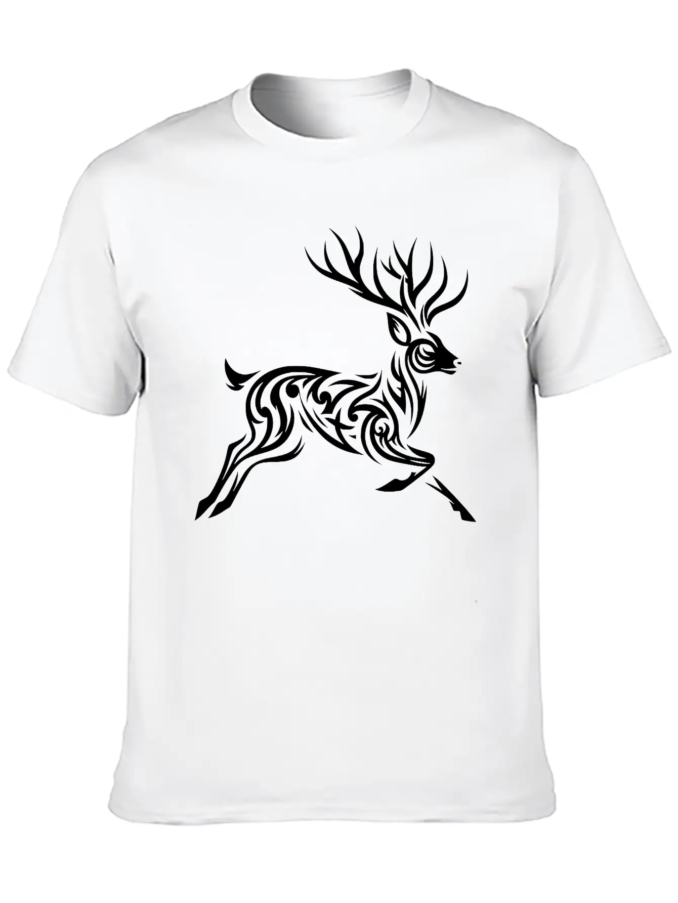 Tribal Deer Unisex Casual T-Shirt – Clean Design For Daily Comfort