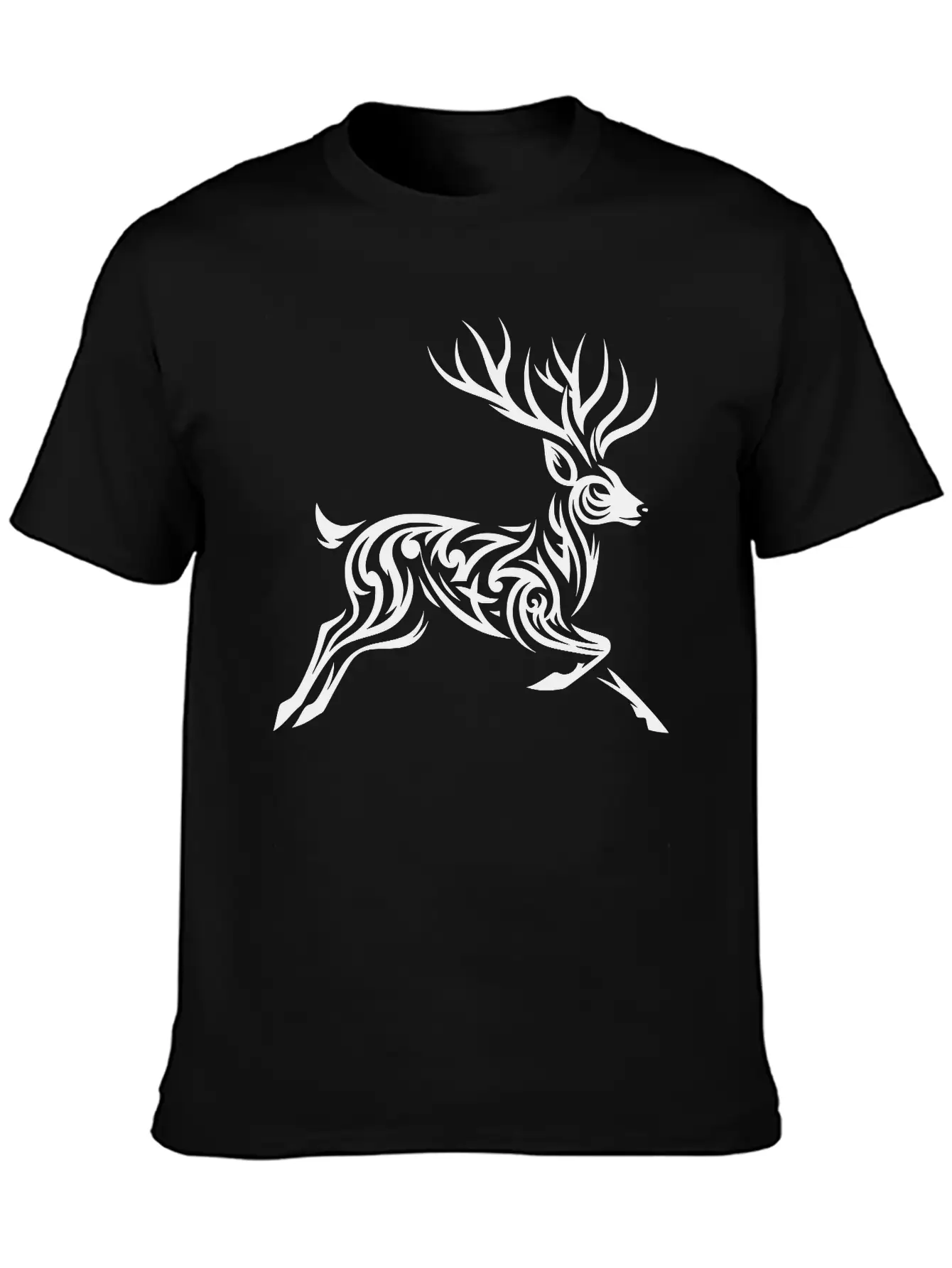 Tribal Deer Unisex Casual T-Shirt – Clean Design For Daily Comfort