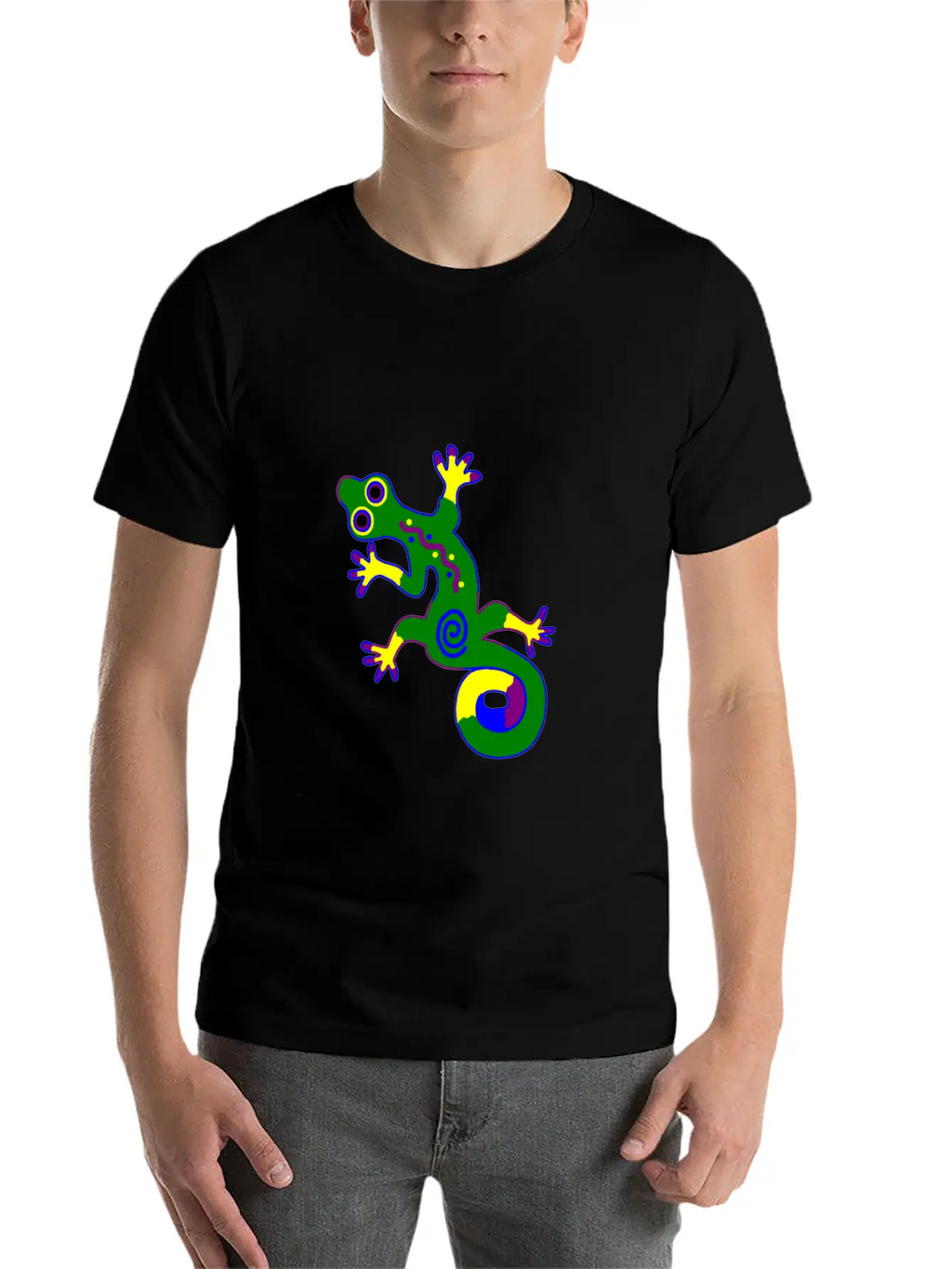 Tribal Gecko Unisex Short Sleeve Soft Cotton T-Shirt – Casual Everyday Wear