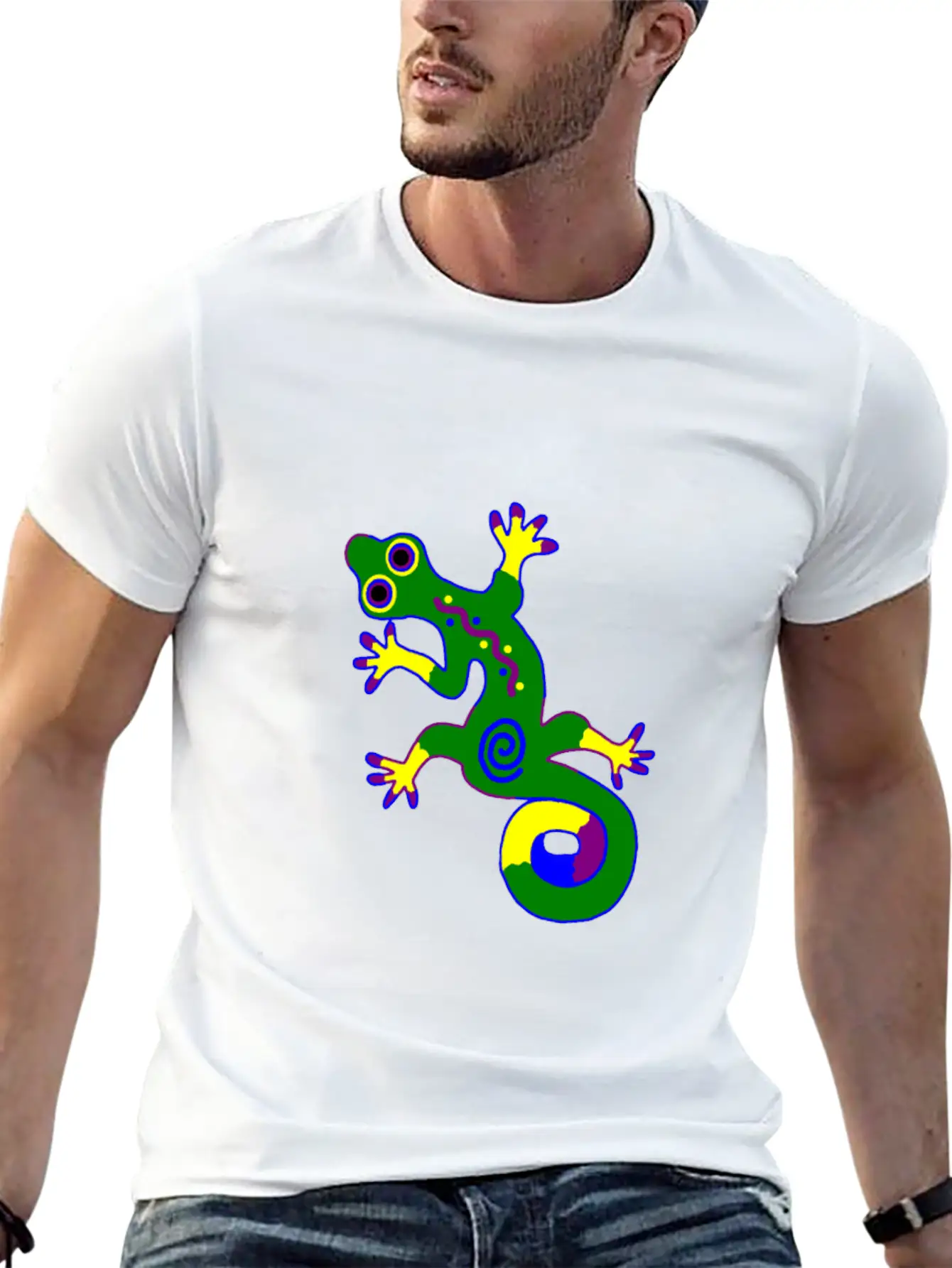 Tribal Gecko Unisex Short Sleeve Soft Cotton T-Shirt – Casual Everyday Wear