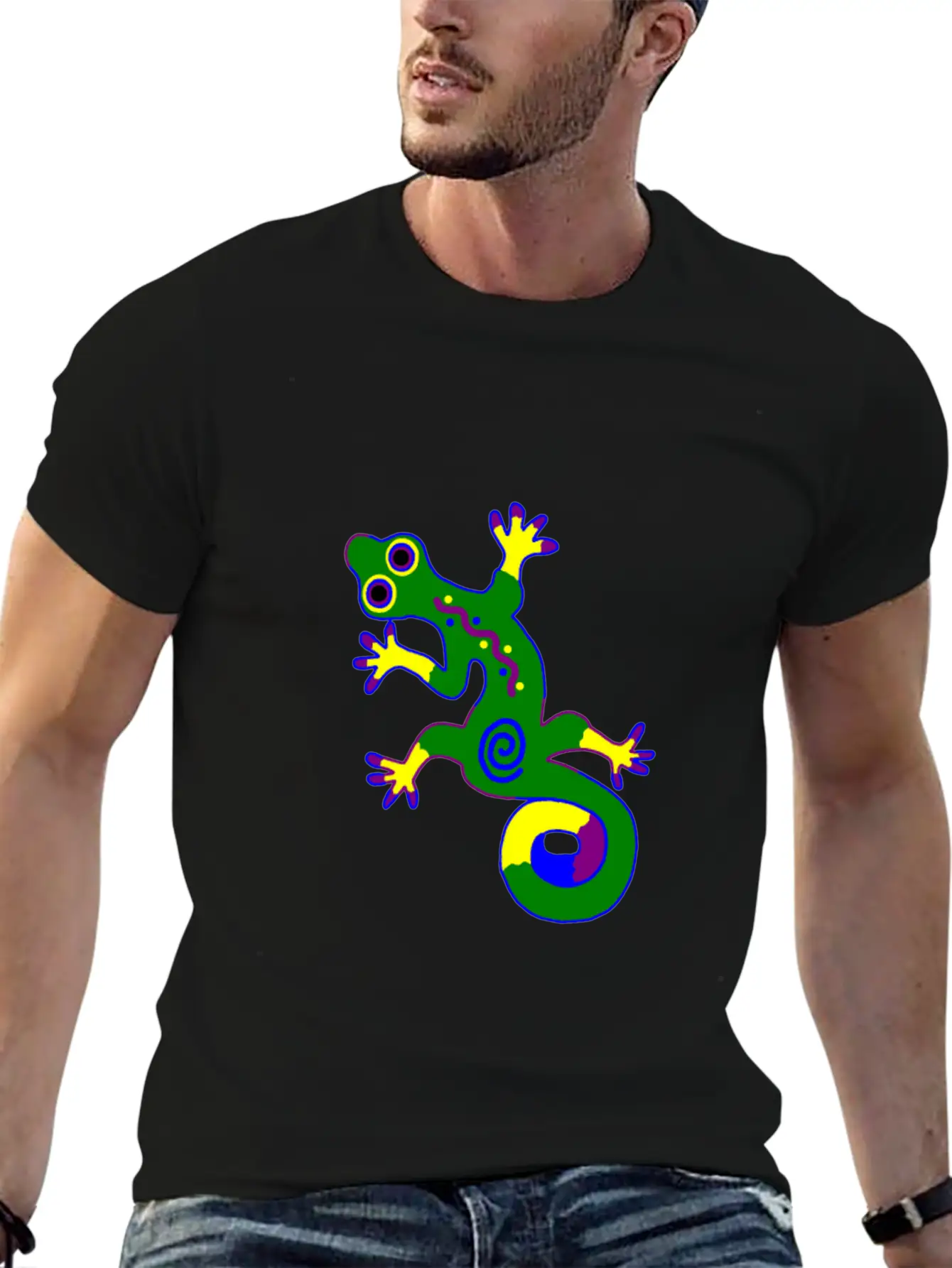 Tribal Gecko Unisex Short Sleeve Soft Cotton T-Shirt – Casual Everyday Wear