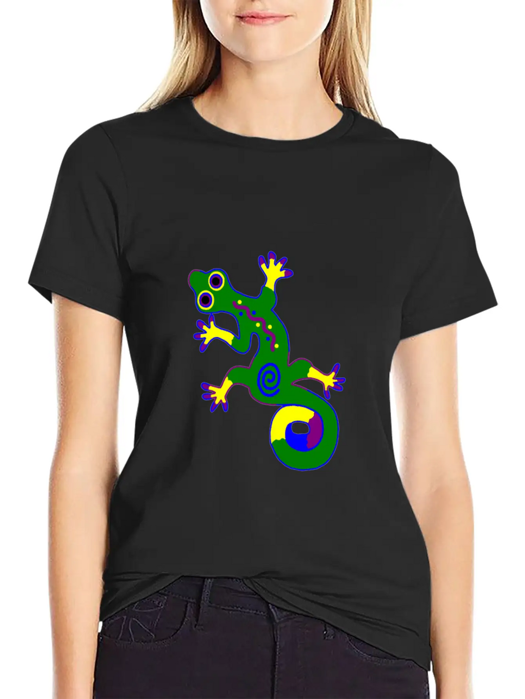 Tribal Gecko Unisex Short Sleeve Soft Cotton T-Shirt – Casual Everyday Wear