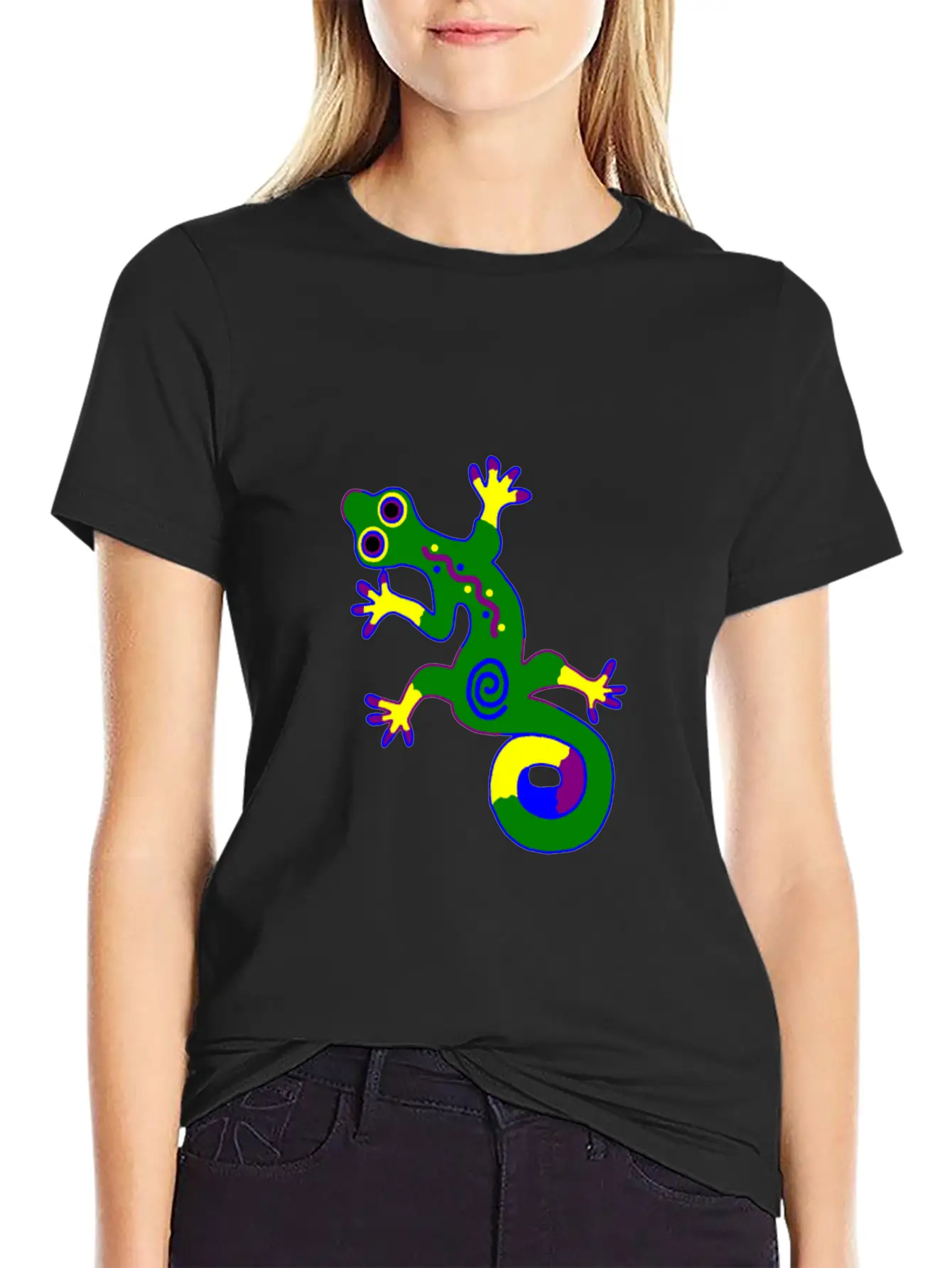 Tribal Gecko Unisex Short Sleeve Soft Cotton T-Shirt – Casual Everyday Wear