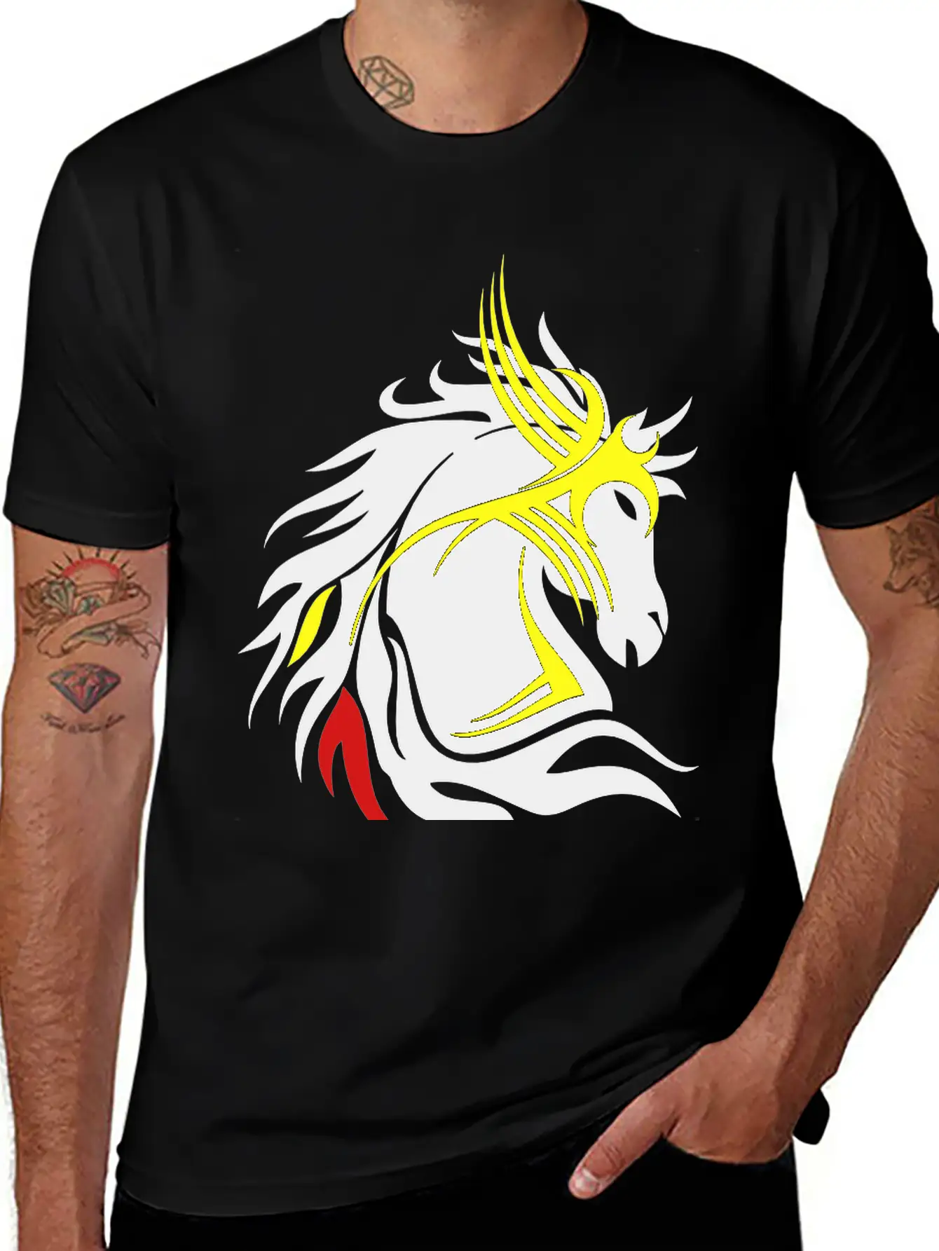 Tribal Horse Head 13 Darr Essential Cotton Tee For Daily Outfits – Unisex Style