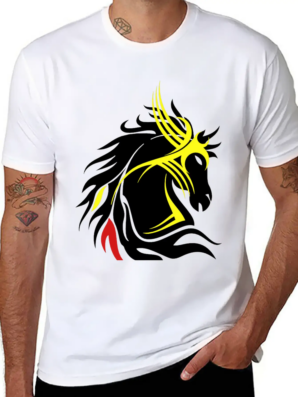 Tribal Horse Head 13 Darr Essential Cotton Tee For Daily Outfits – Unisex Style