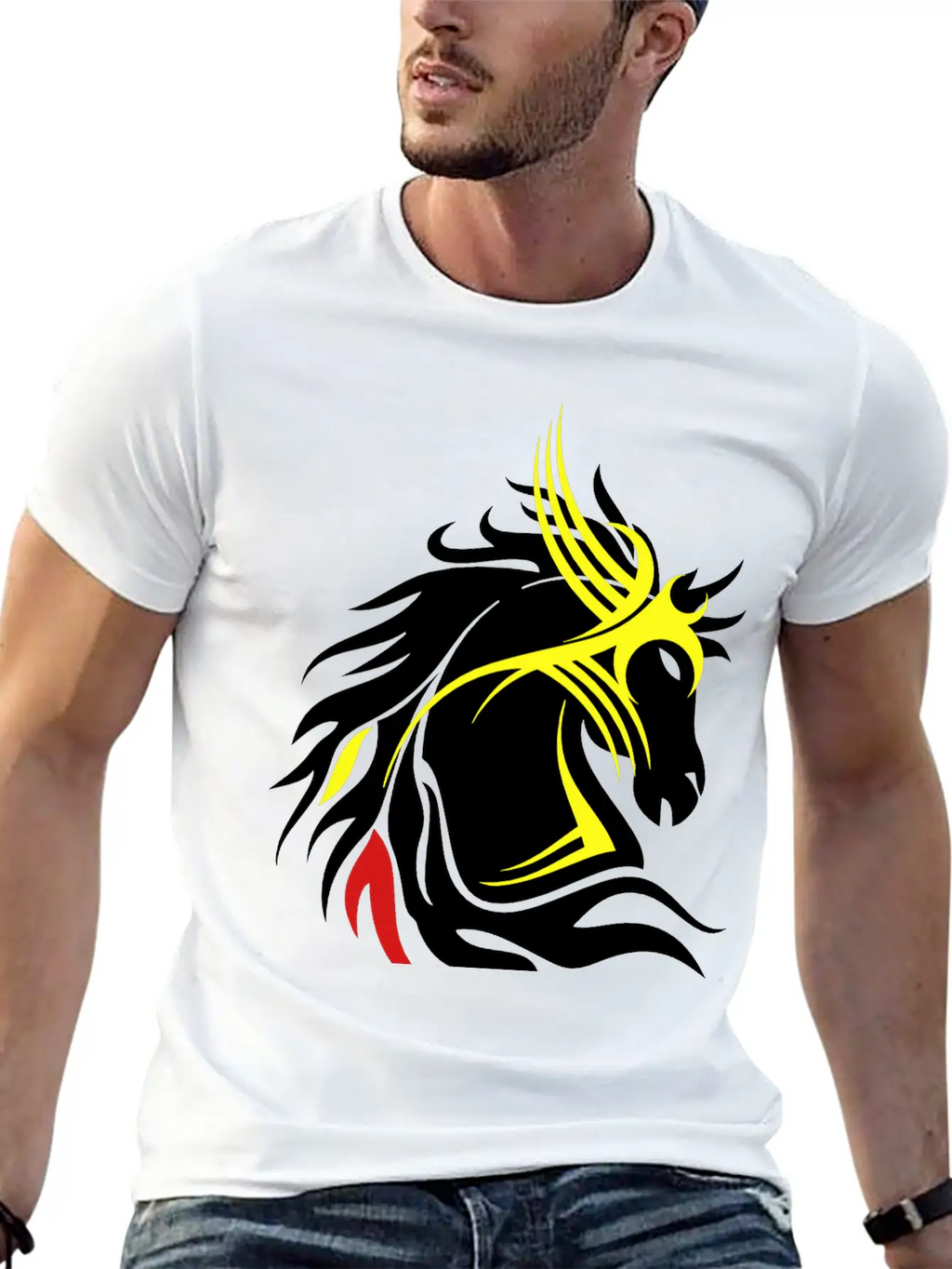 Tribal Horse Head 13 Darr Essential Cotton Tee For Daily Outfits – Unisex Style