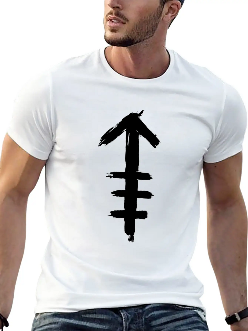 Tribal Indian Arrow Icon Symbol Tattoo Breathable Soft Cotton T-Shirt – Timeless Casual Look