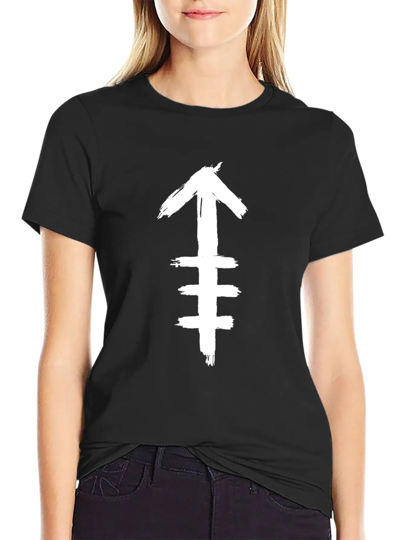 Tribal Indian Arrow Icon Symbol Tattoo Breathable Soft Cotton T-Shirt – Timeless Casual Look