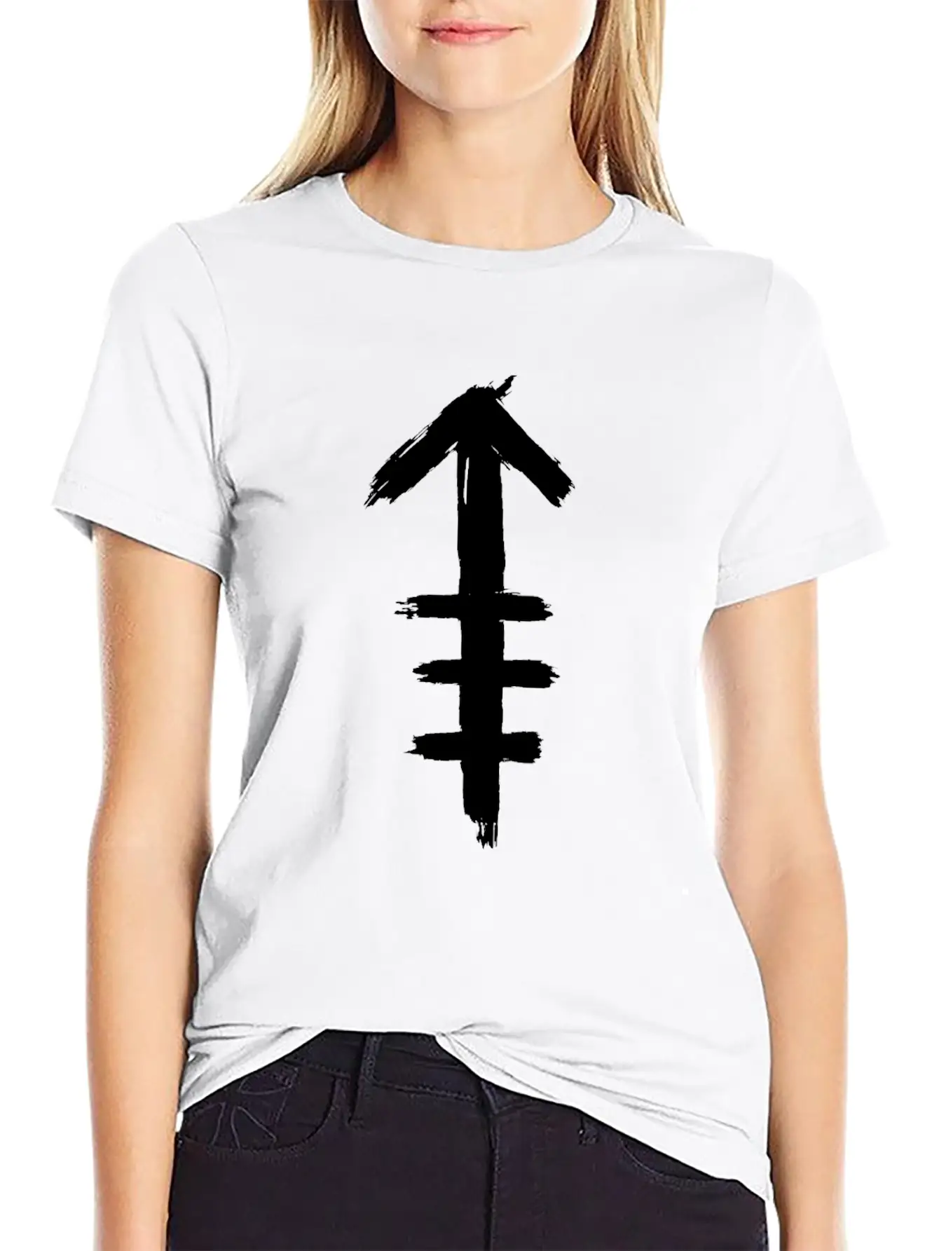 Tribal Indian Arrow Icon Symbol Tattoo Breathable Soft Cotton T-Shirt – Timeless Casual Look