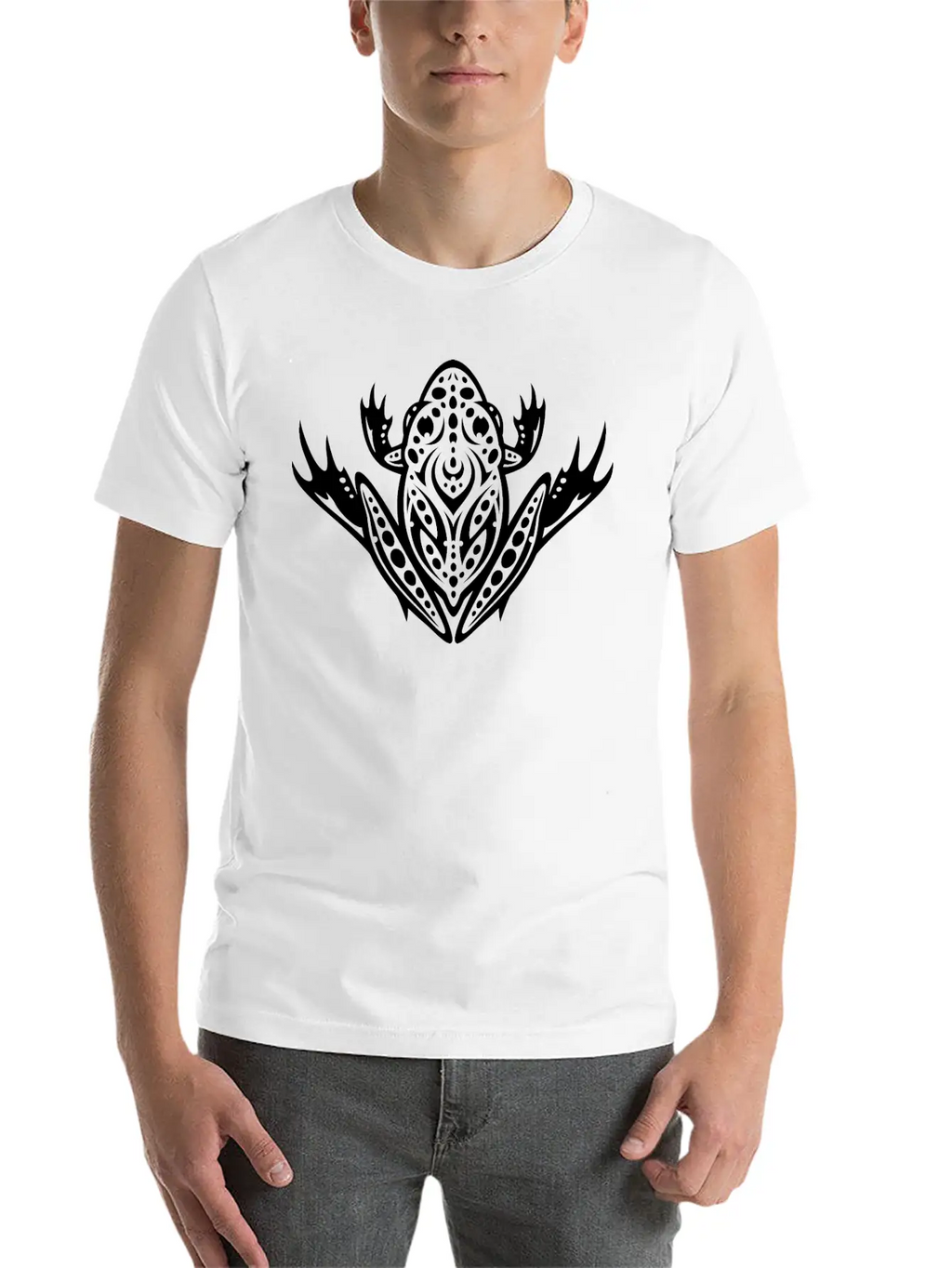 Tribal Leopard Frog Unisex Short Sleeve Soft Cotton T-Shirt – Casual Everyday Wear