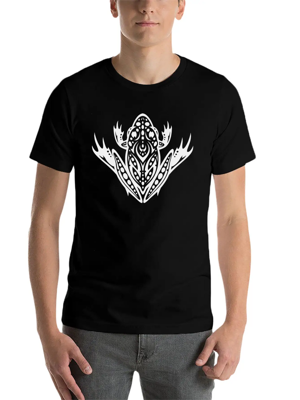 Tribal Leopard Frog Unisex Short Sleeve Soft Cotton T-Shirt – Casual Everyday Wear