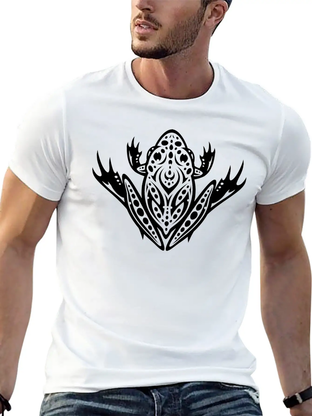 Tribal Leopard Frog Unisex Short Sleeve Soft Cotton T-Shirt – Casual Everyday Wear