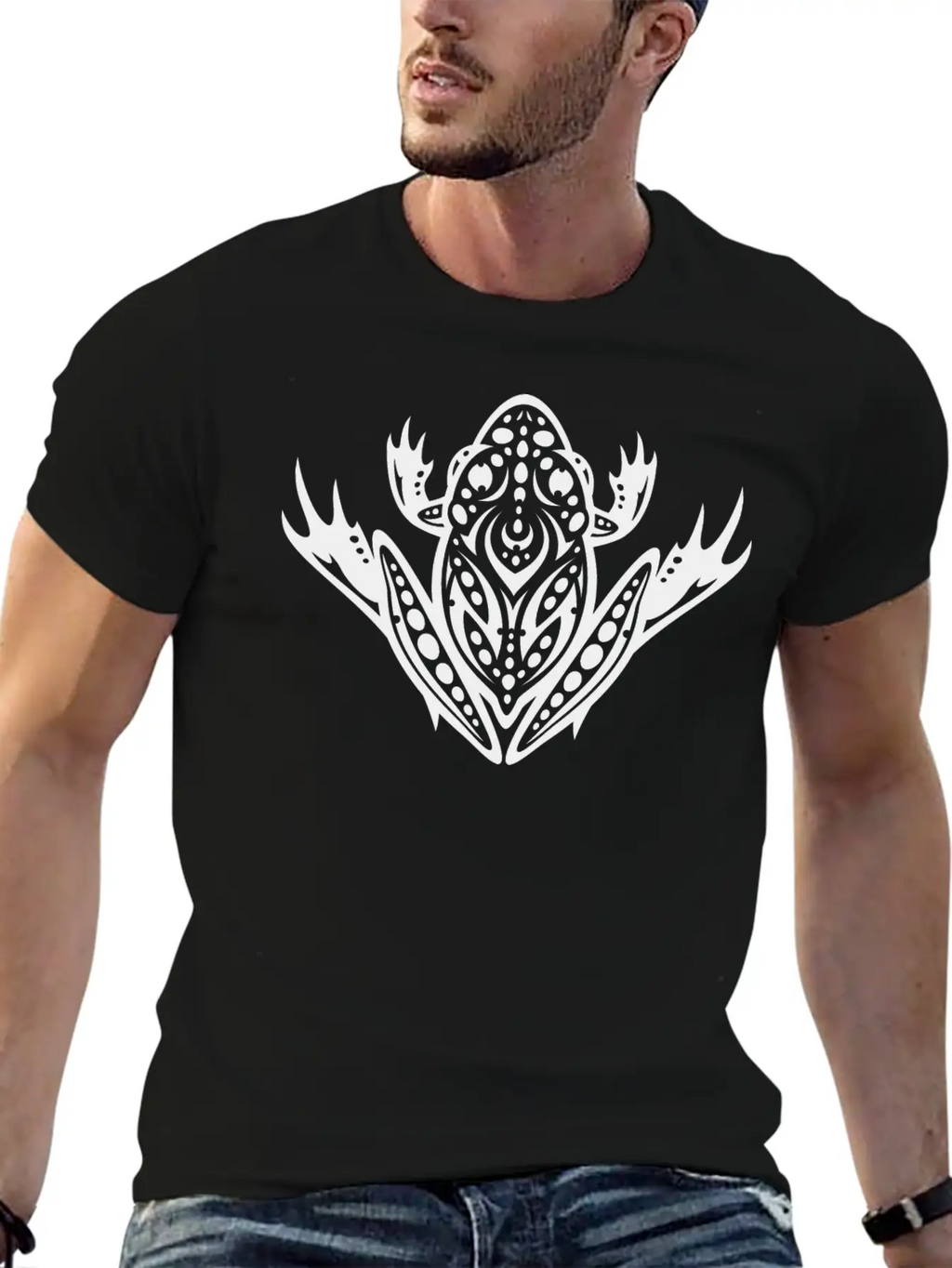 Tribal Leopard Frog Unisex Short Sleeve Soft Cotton T-Shirt – Casual Everyday Wear
