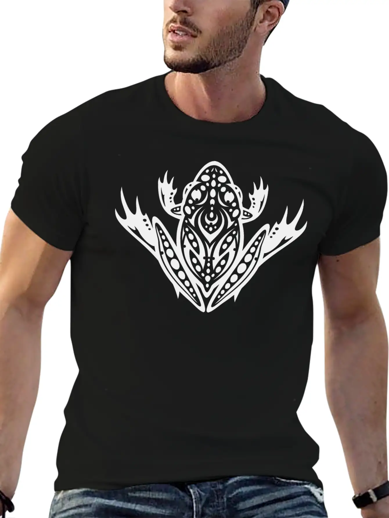 Tribal Leopard Frog Unisex Short Sleeve Soft Cotton T-Shirt – Casual Everyday Wear