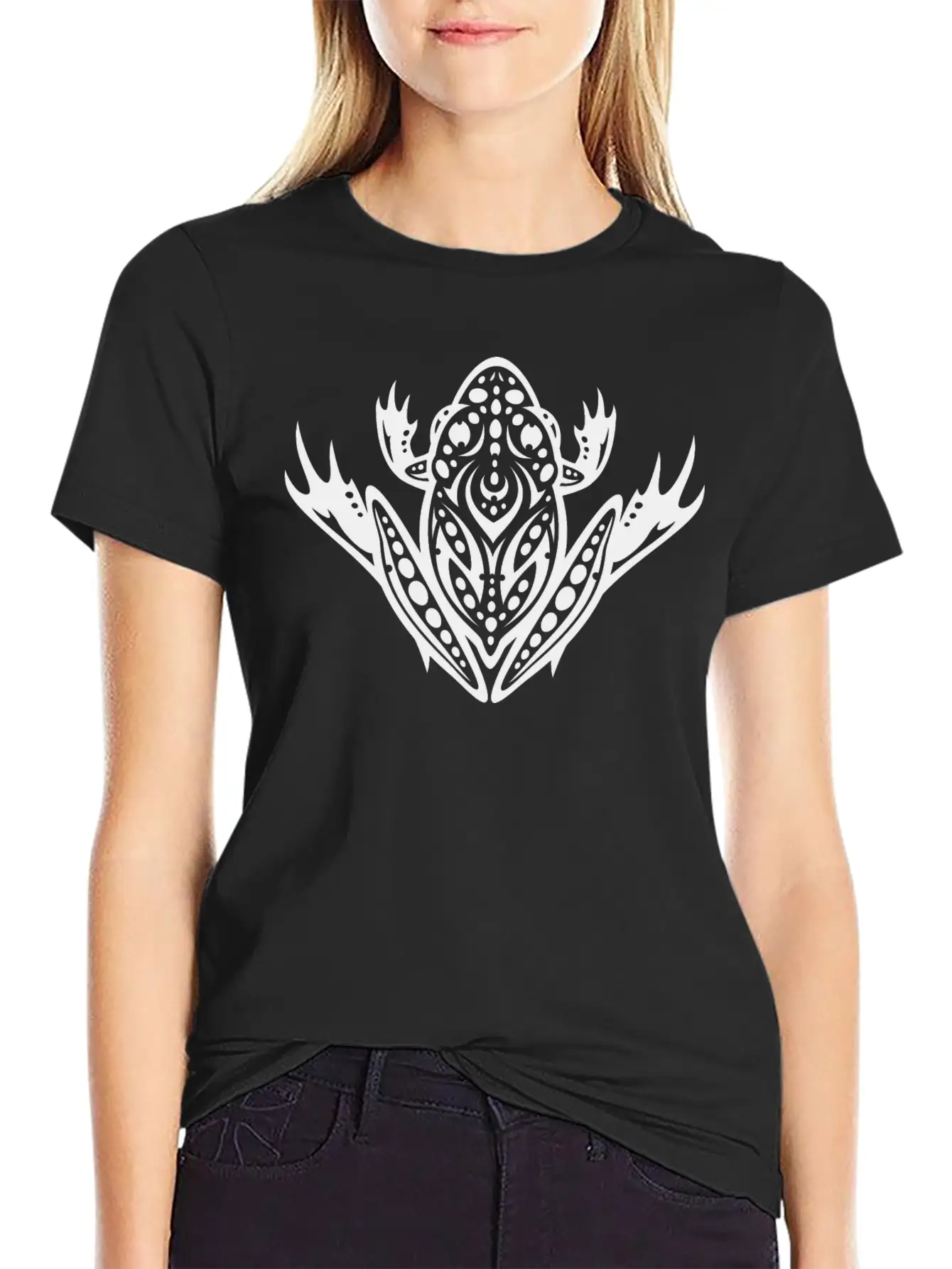 Tribal Leopard Frog Unisex Short Sleeve Soft Cotton T-Shirt – Casual Everyday Wear