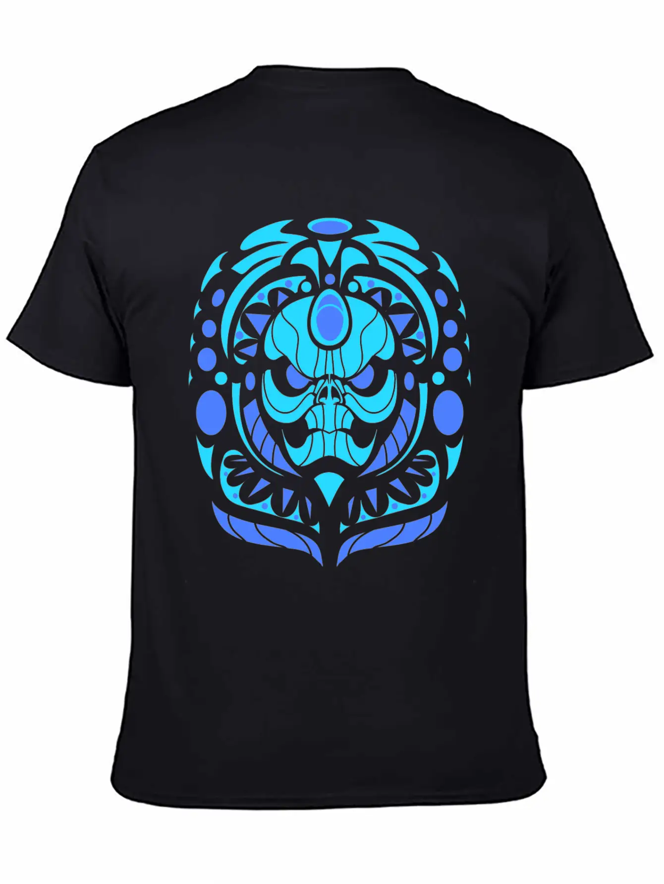 Tribal Skull Blue Unisex Casual T-Shirt – Clean Design For Daily Comfort