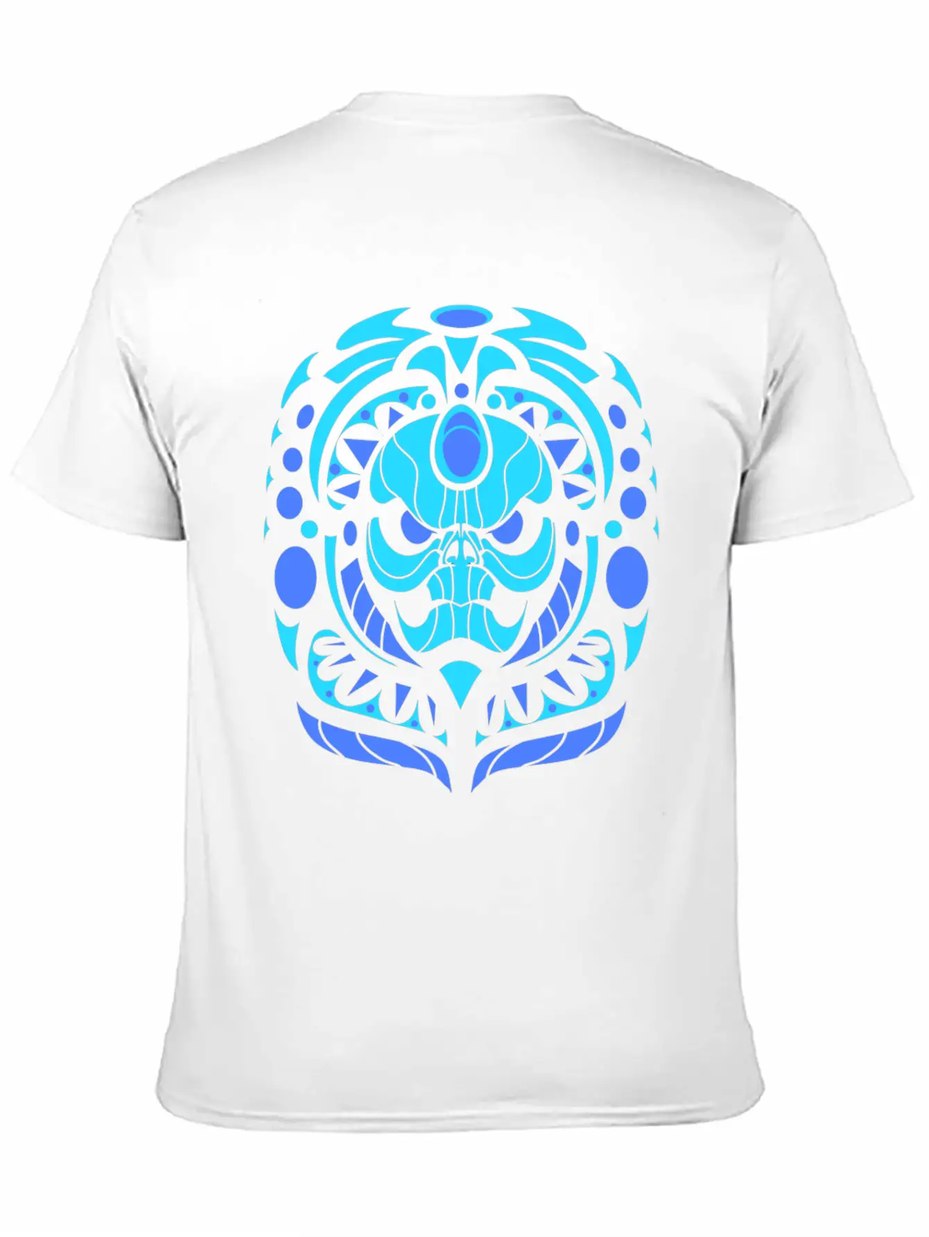 Tribal Skull Blue Unisex Casual T-Shirt – Clean Design For Daily Comfort