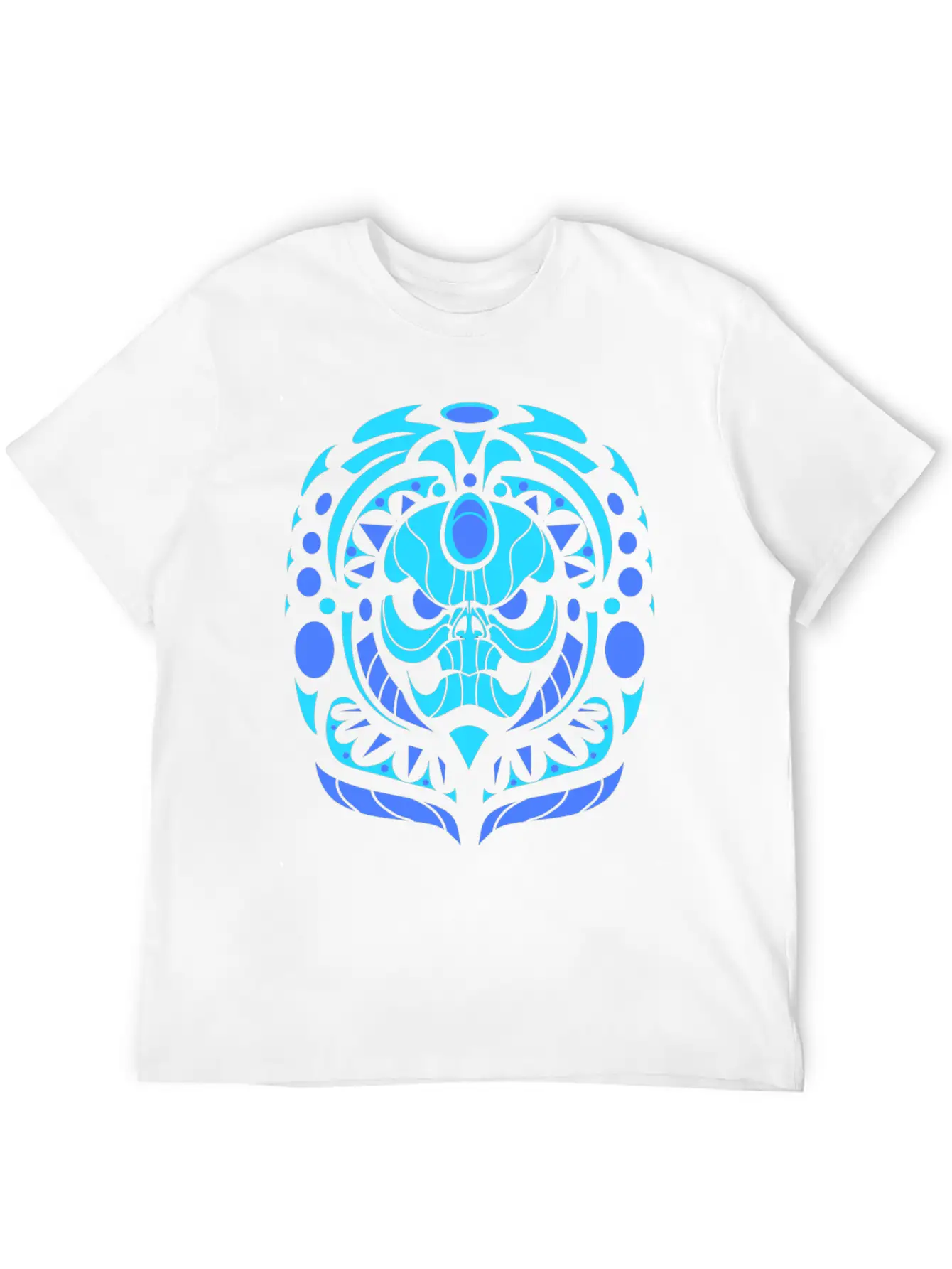 Tribal Skull Blue Unisex Casual T-Shirt – Clean Design For Daily Comfort