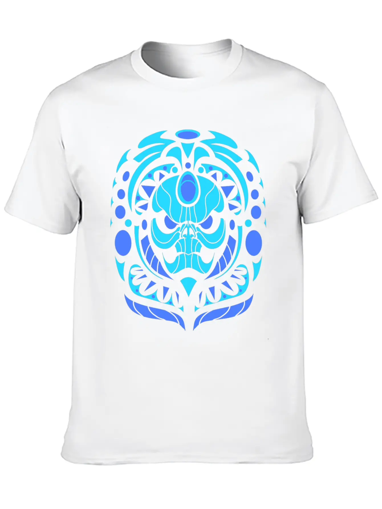 Tribal Skull Blue Unisex Casual T-Shirt – Clean Design For Daily Comfort