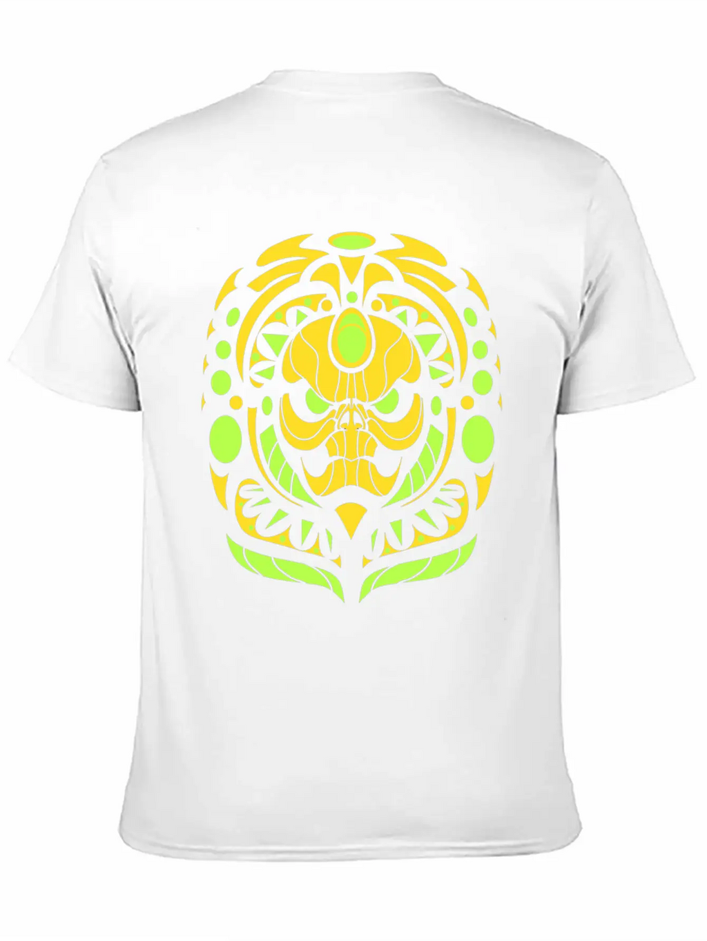 Tribal Skull Yellow Unisex Short Sleeve Soft Cotton T-Shirt – Casual Everyday Wear