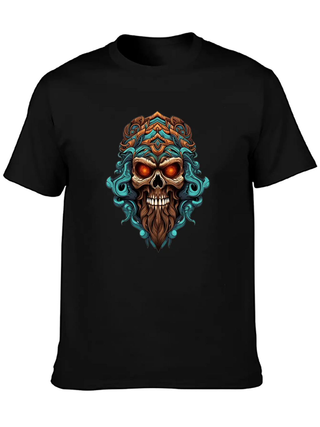 Tribal Style Skull Unisex Casual T-Shirt – Clean Design For Daily Comfort