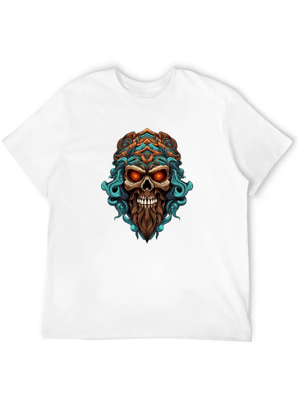 Tribal Style Skull Unisex Casual T-Shirt – Clean Design For Daily Comfort