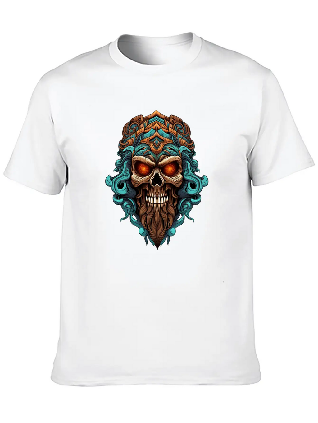 Tribal Style Skull Unisex Casual T-Shirt – Clean Design For Daily Comfort