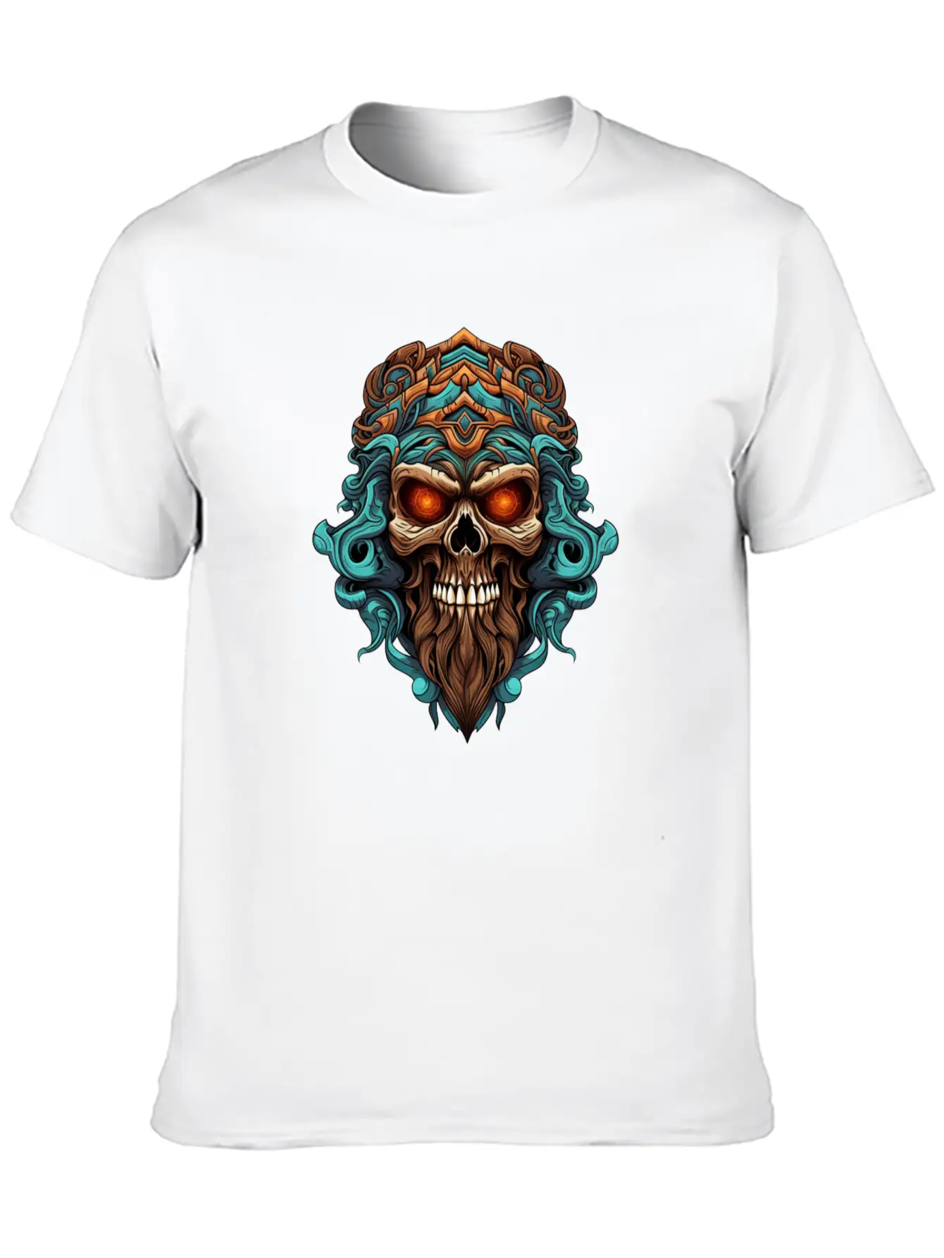 Tribal Style Skull Unisex Casual T-Shirt – Clean Design For Daily Comfort