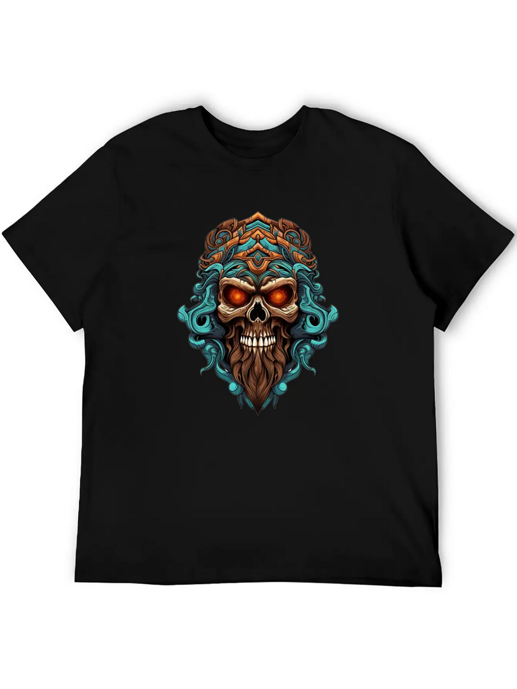 Tribal Style Skull Unisex Casual T-Shirt – Clean Design For Daily Comfort