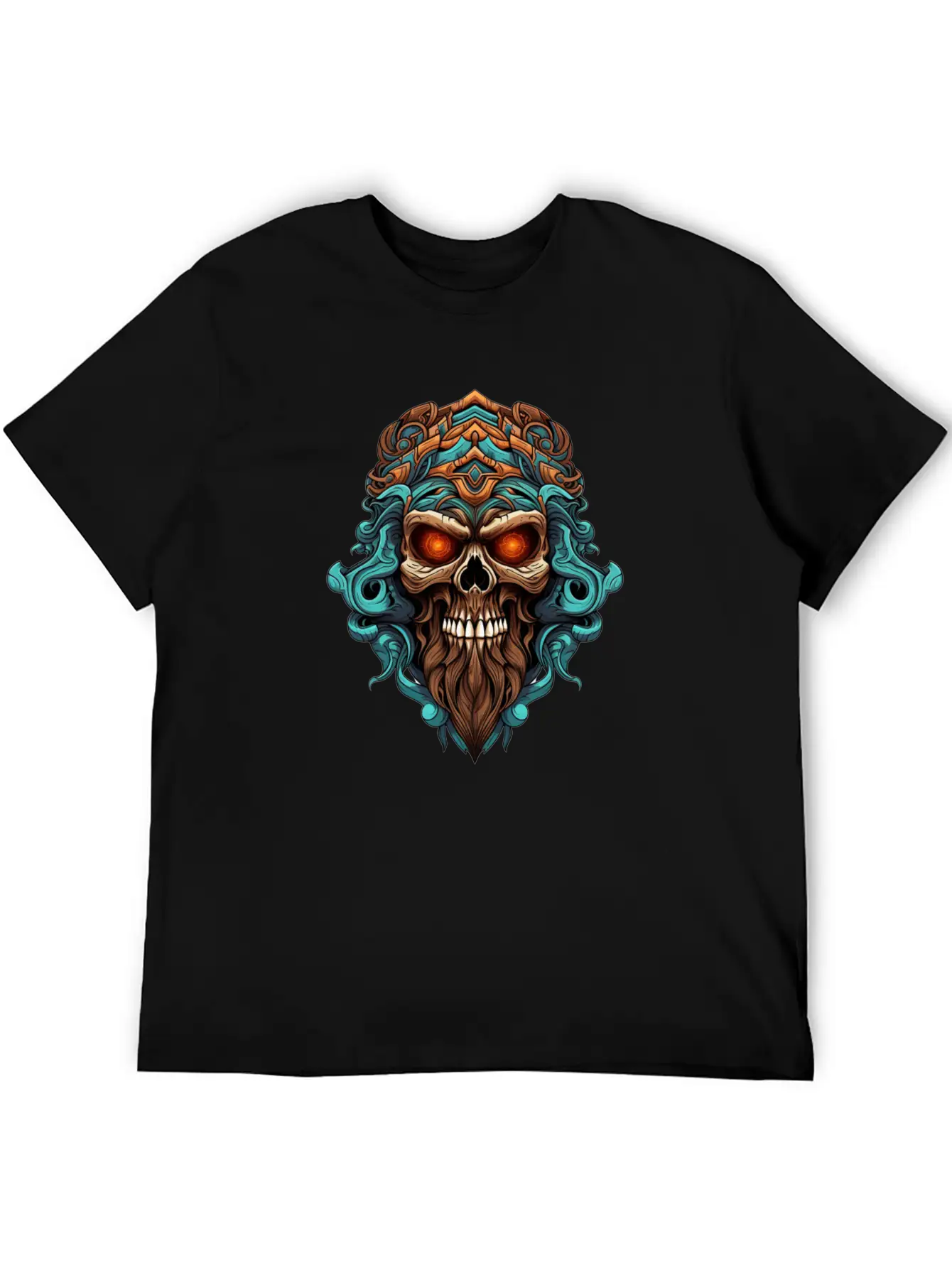 Tribal Style Skull Unisex Casual T-Shirt – Clean Design For Daily Comfort