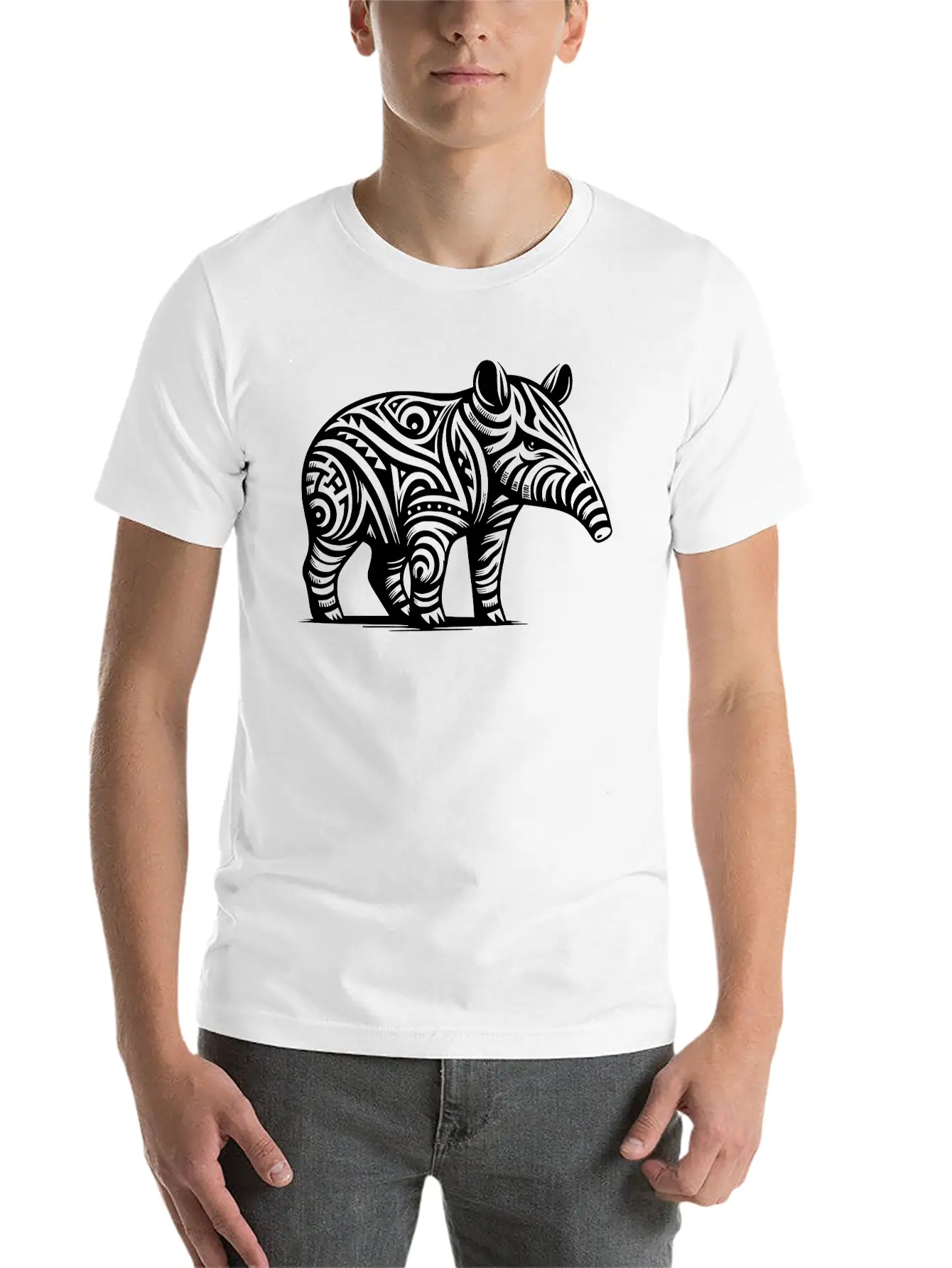 Tribal Tapir Stylish Everyday T-Shirt – Unisex Basic Cotton Tee