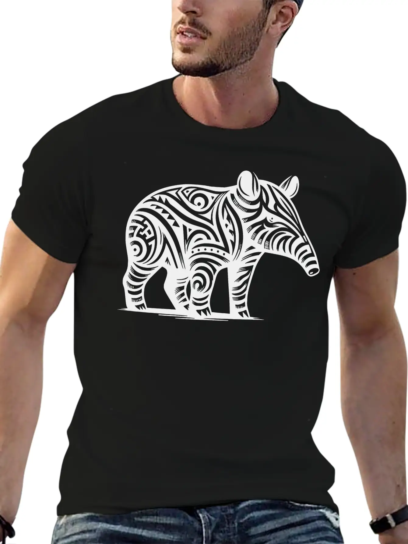 Tribal Tapir Stylish Everyday T-Shirt – Unisex Basic Cotton Tee