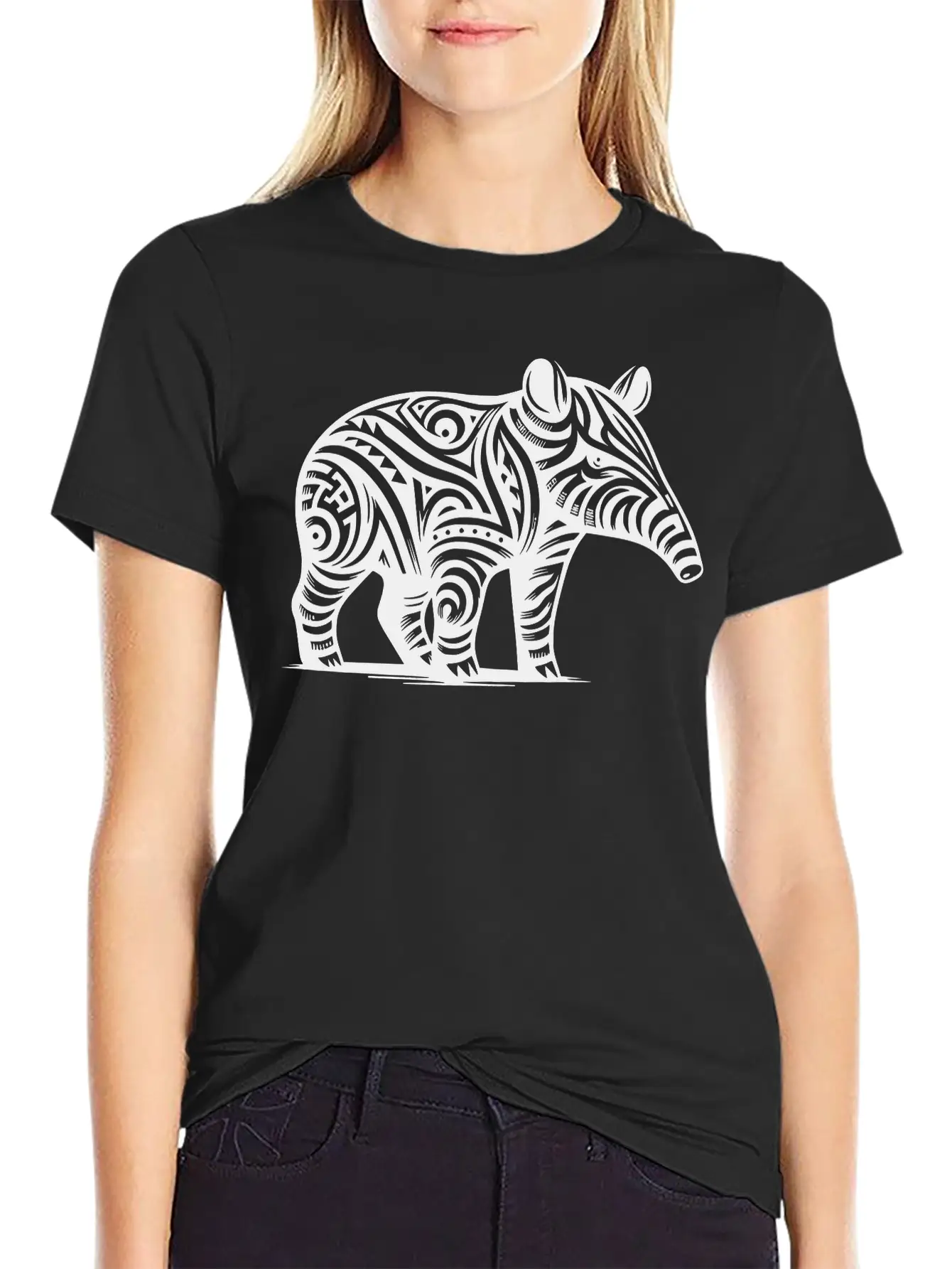 Tribal Tapir Stylish Everyday T-Shirt – Unisex Basic Cotton Tee
