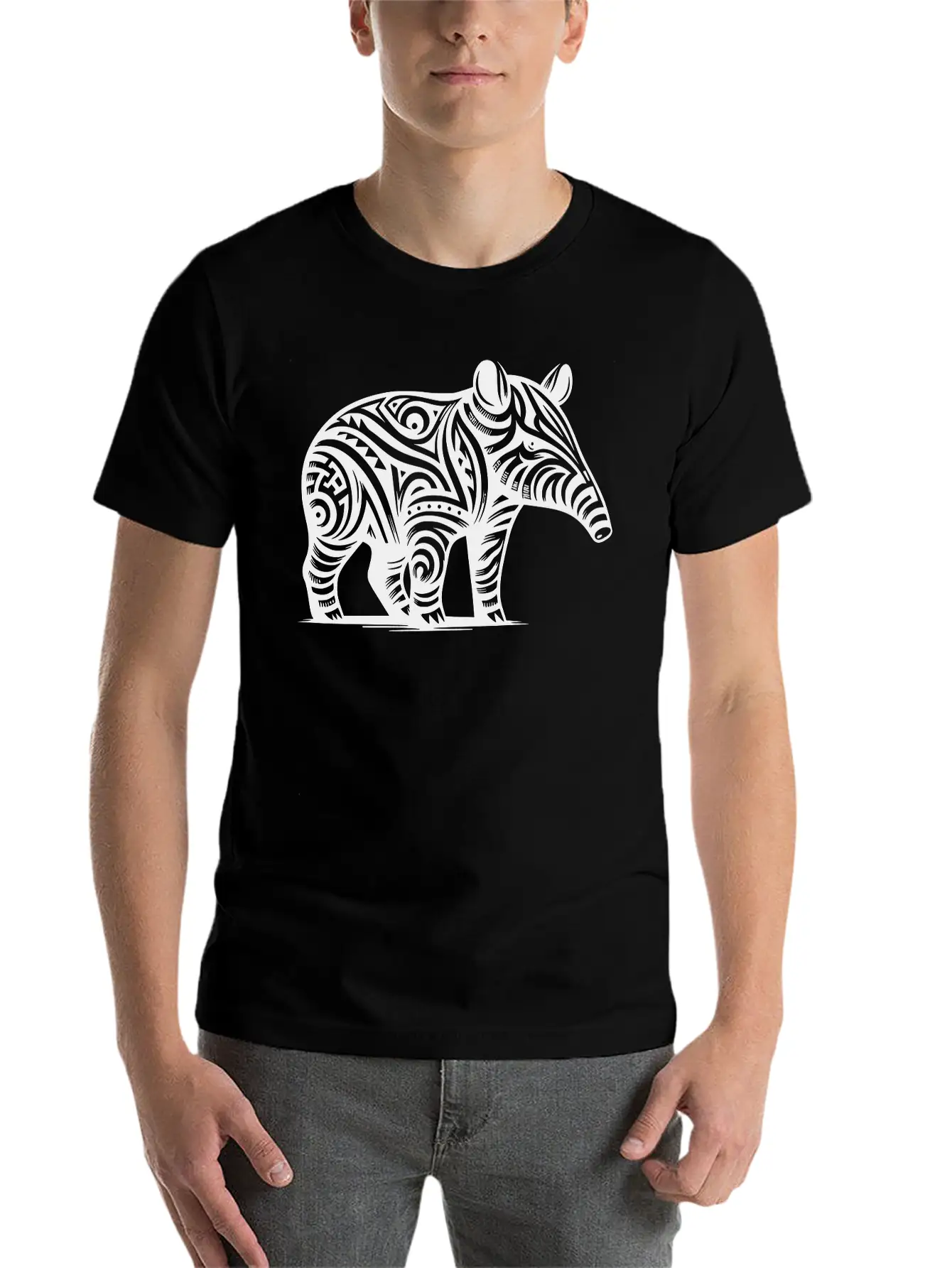 Tribal Tapir Stylish Everyday T-Shirt – Unisex Basic Cotton Tee