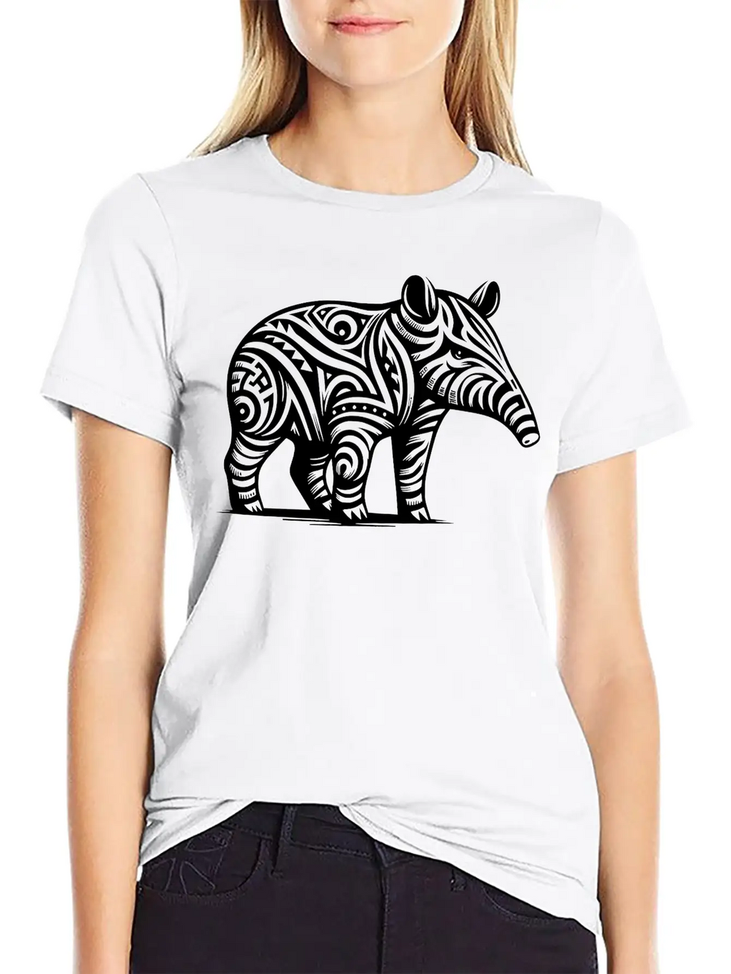 Tribal Tapir Stylish Everyday T-Shirt – Unisex Basic Cotton Tee