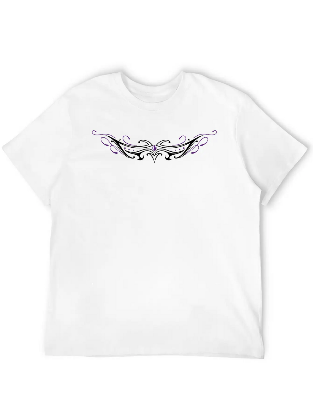 Tribal Tattoo Ornament With Gemstone. Casual Graphic T-Shirt – Simple And Comfortable Daily Wear