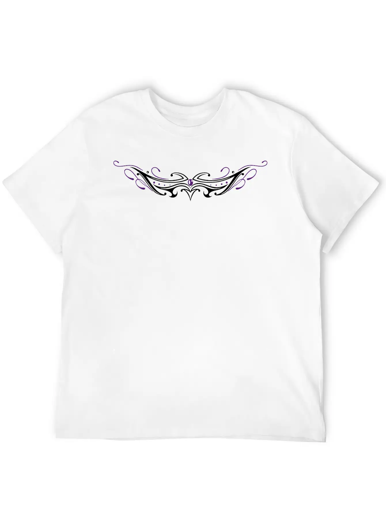 Tribal Tattoo Ornament With Gemstone. Casual Graphic T-Shirt – Simple And Comfortable Daily Wear