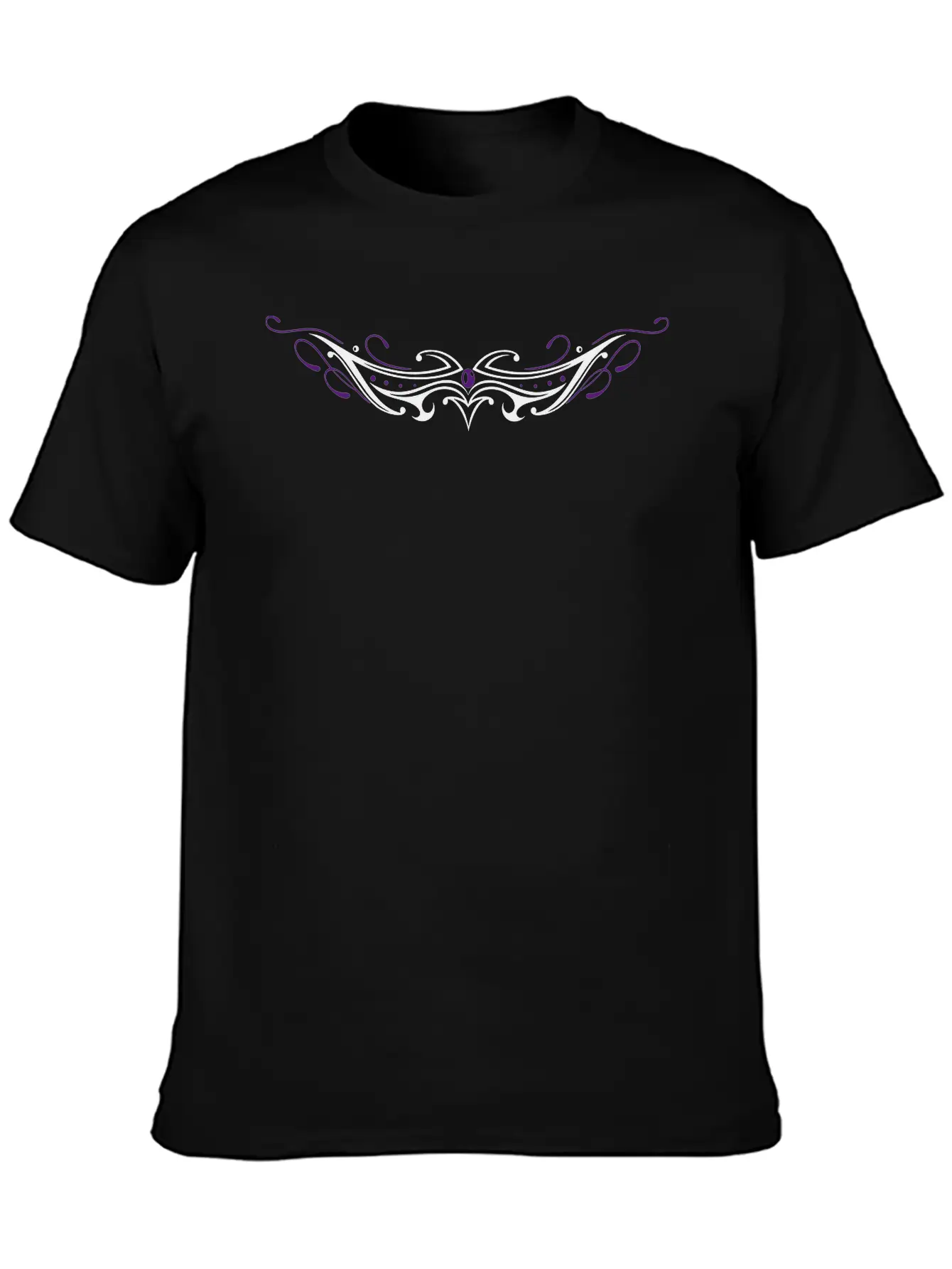 Tribal Tattoo Ornament With Gemstone. Casual Graphic T-Shirt – Simple And Comfortable Daily Wear
