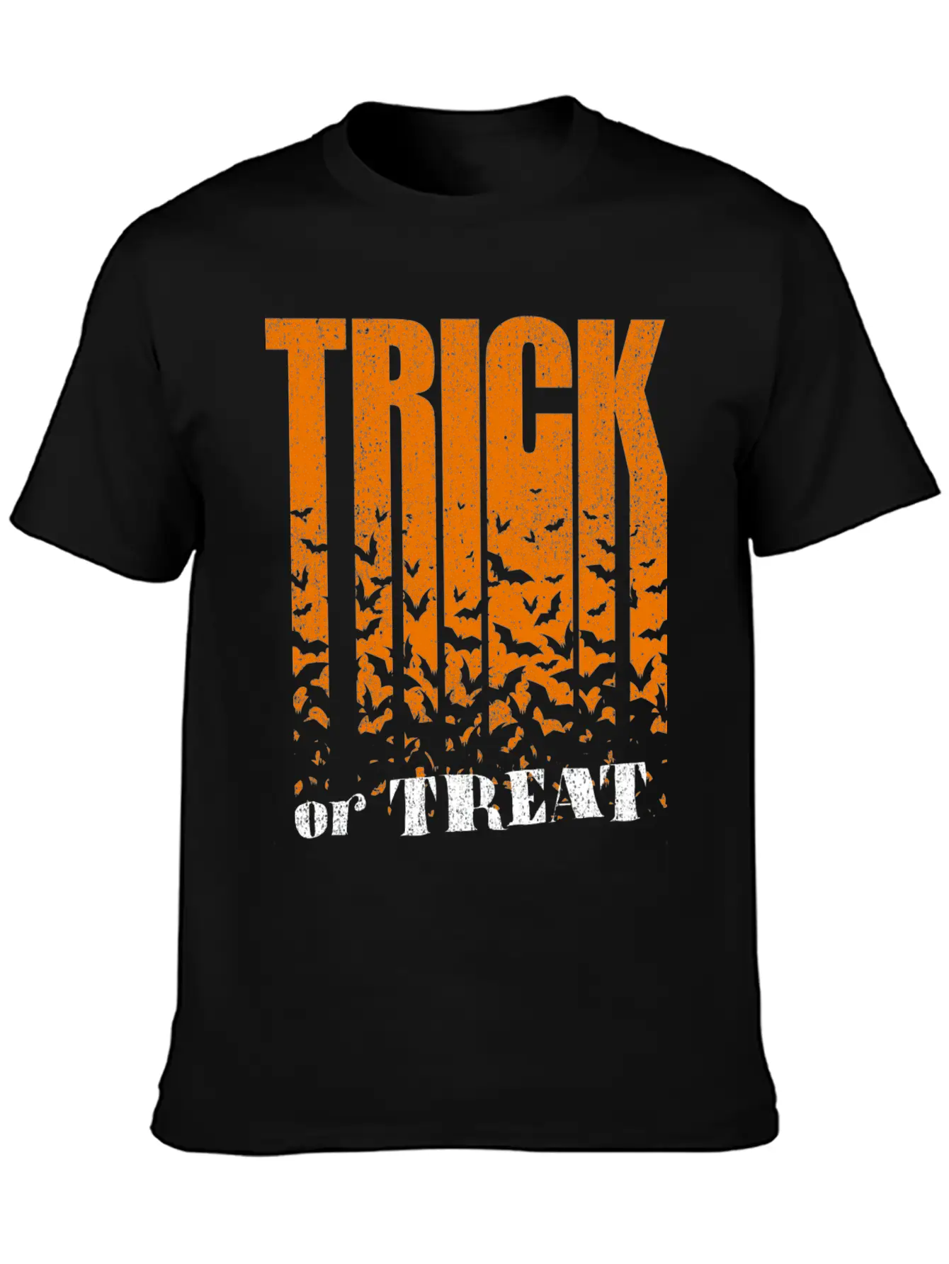 Trick Or Treat Bats Lettering Breathable Graphic T-Shirt – Perfect For Casual Days