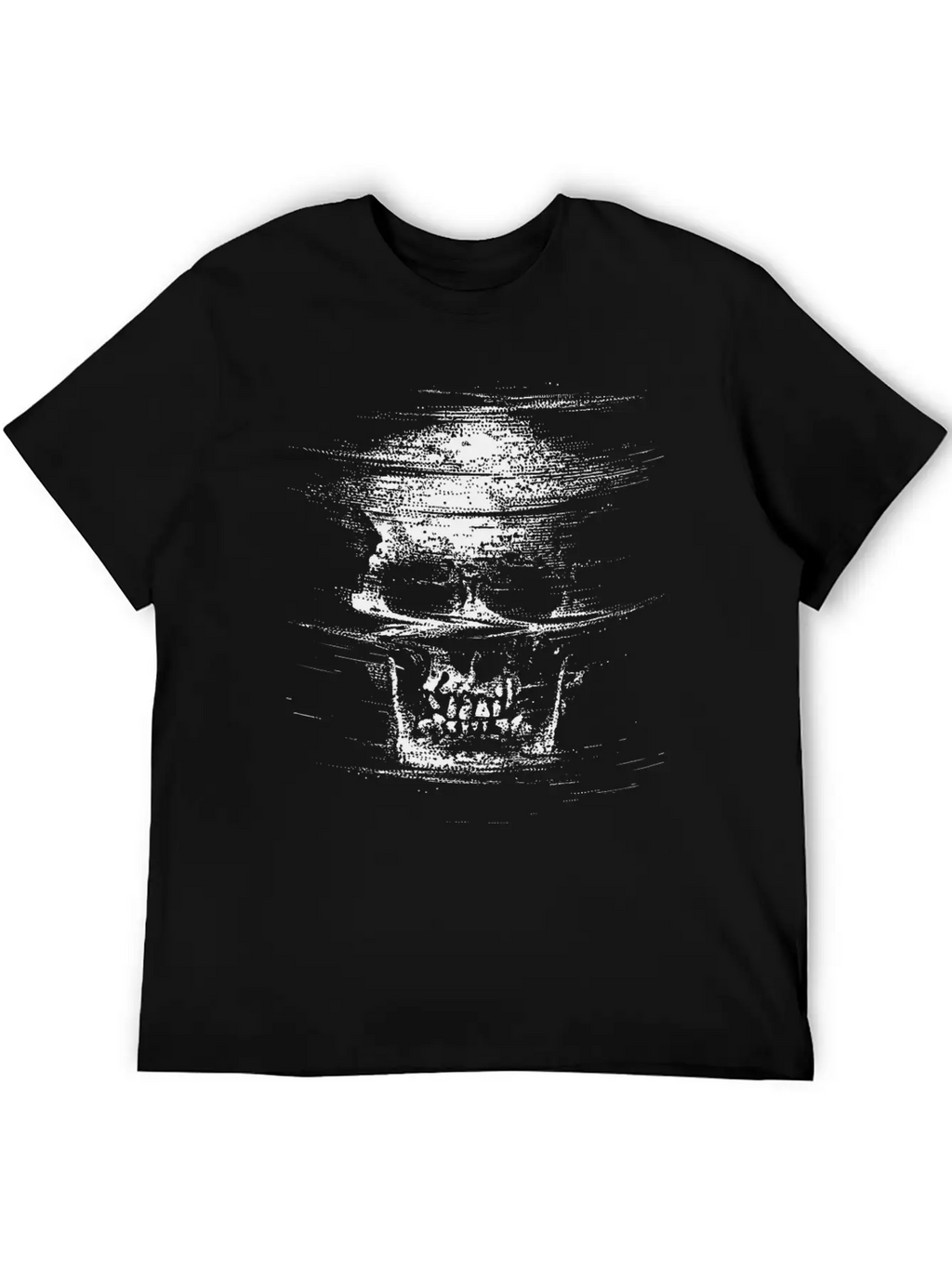 Tricked Death: Glitch Mode Skull Design Unisex Casual T-Shirt – Clean Design For Daily Comfort