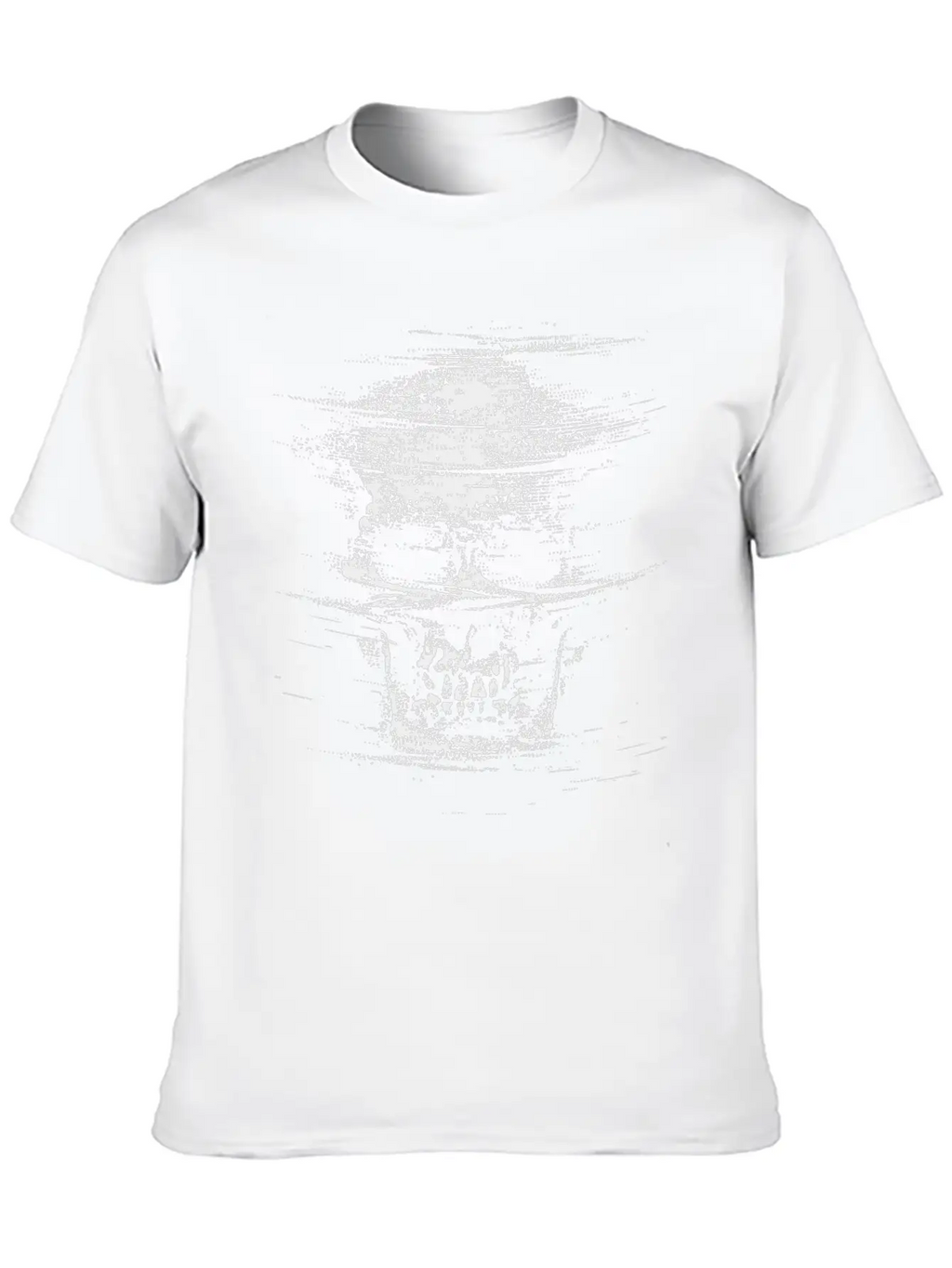 Tricked Death: Glitch Mode Skull Design Unisex Casual T-Shirt – Clean Design For Daily Comfort