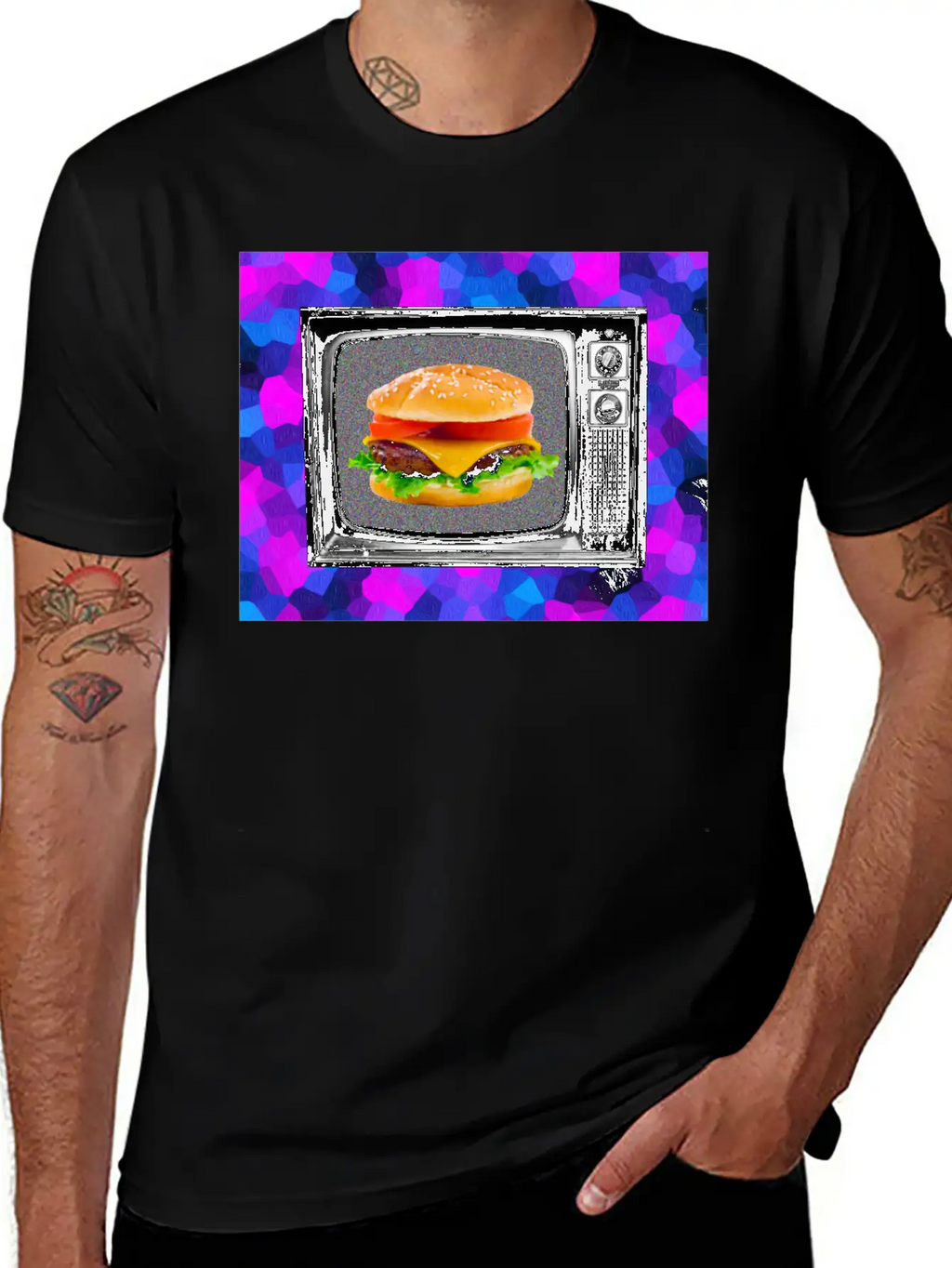 Trippy Cheesburger Tee Casual Graphic T-Shirt – Simple And Comfortable Daily Wear