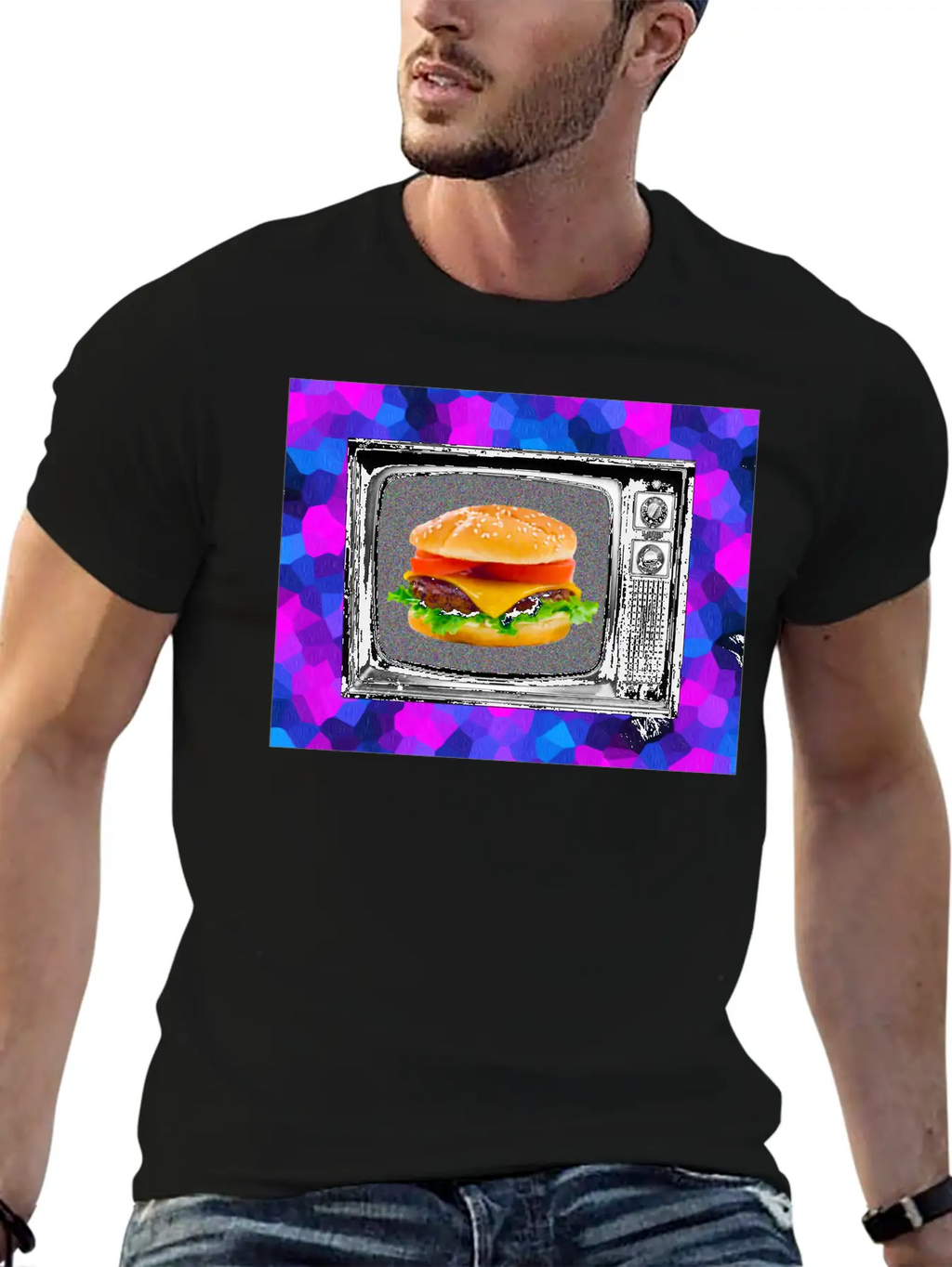 Trippy Cheesburger Tee Casual Graphic T-Shirt – Simple And Comfortable Daily Wear