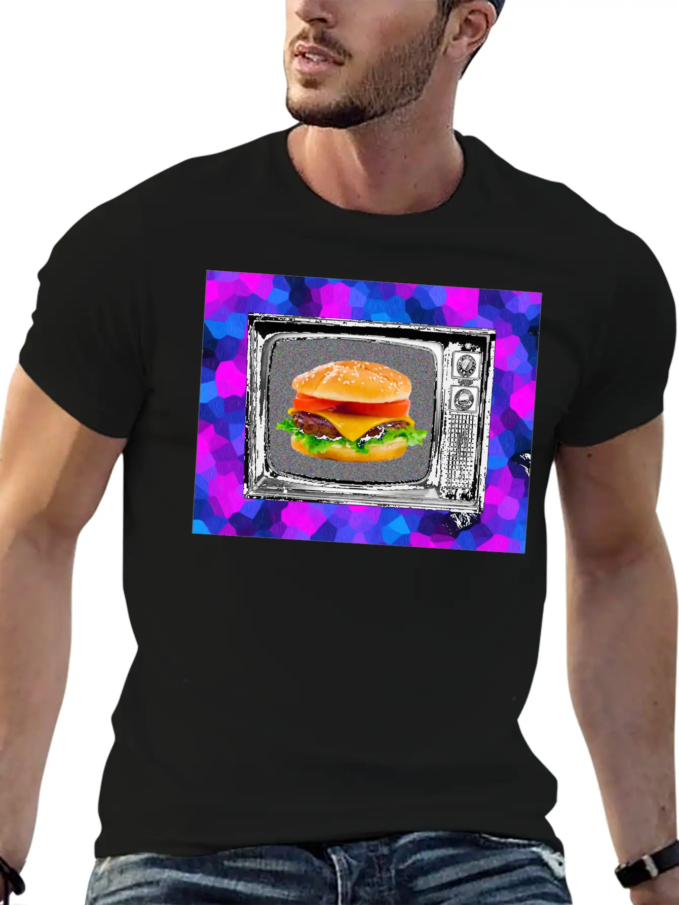 Trippy Cheesburger Tee Casual Graphic T-Shirt – Simple And Comfortable Daily Wear